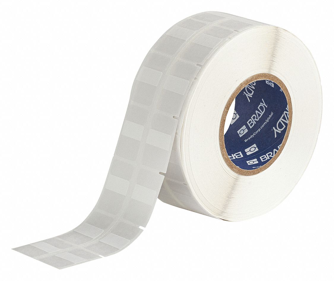 Wraparound Label: 1 3/16 in x 1 in, Vinyl, White (Matte), For 18 AWG to 14 AWG Wire Gauge