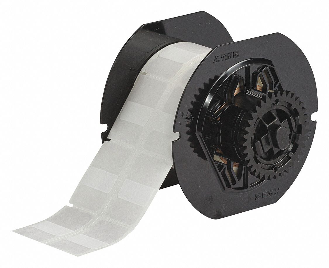 Wraparound Label: 1 3/16 in x 1 in, Vinyl, White (Matte), For 18 AWG to 14 AWG Wire Gauge