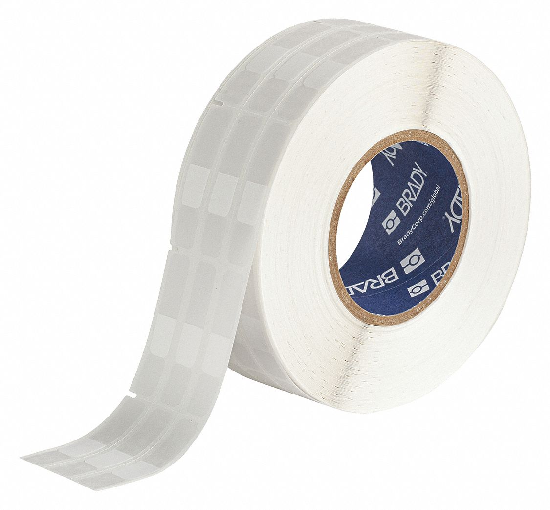 Wraparound Label: 1 3/4 in x 1/2 in, Vinyl, White (Matte), For 16 AWG to 8 AWG Wire Gauge