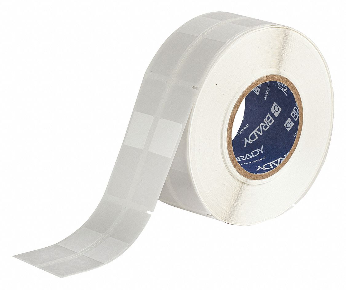 Wraparound Label: 2 3/4 in x 1 in, Vinyl, White (Matte), For 10 AWG to 6 AWG Wire Gauge
