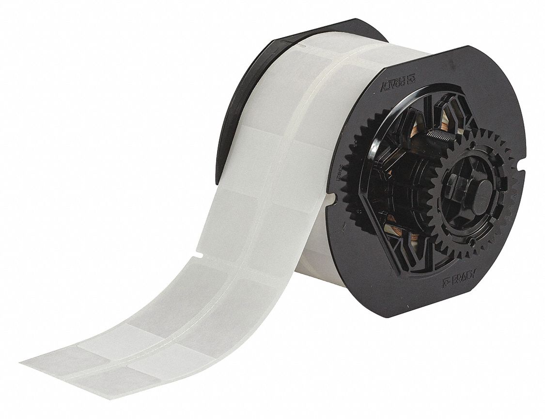 Wraparound Label: 2 3/4 in x 1 in, Vinyl, White (Matte), For 10 AWG to 6 AWG Wire Gauge