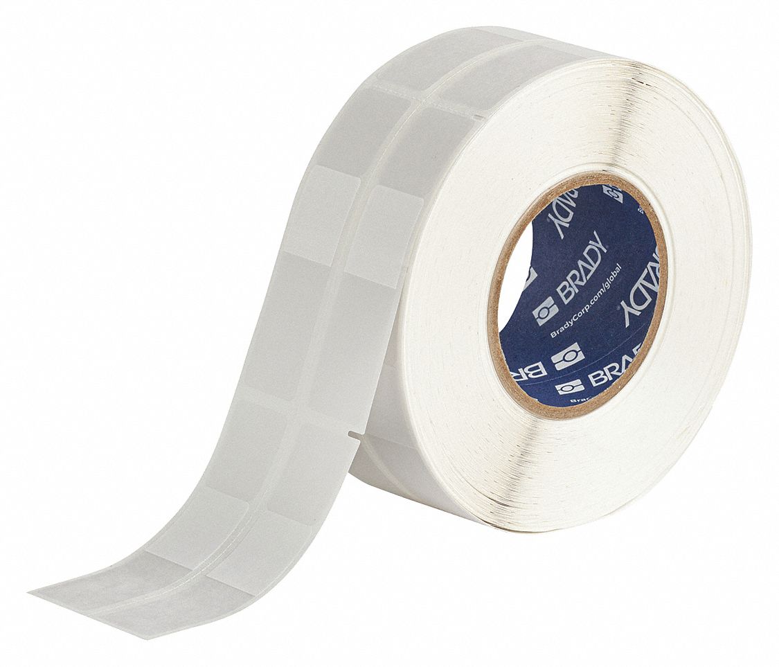 Wraparound Label: 3 1/8 in x 1 in, Vinyl, White (Matte), For 8 AWG to 4 AWG Wire Gauge