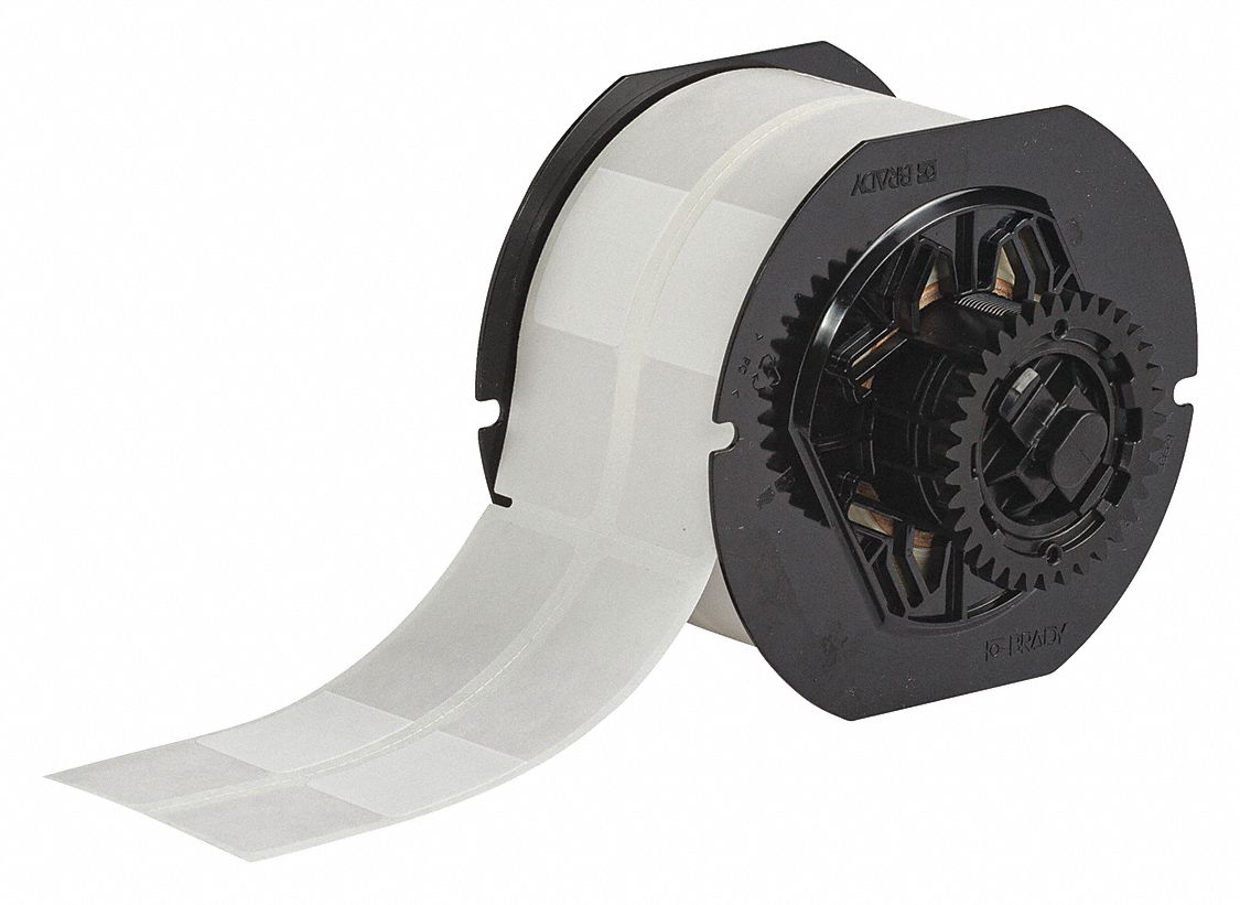 Wraparound Label: 3 1/8 in x 1 in, Vinyl, White (Matte), For 8 AWG to 4 AWG Wire Gauge