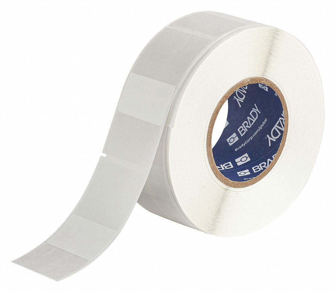 Wraparound Label: 3 1/8 in x 2 in, Vinyl, White (Matte), For 8 AWG to 4 AWG Wire Gauge