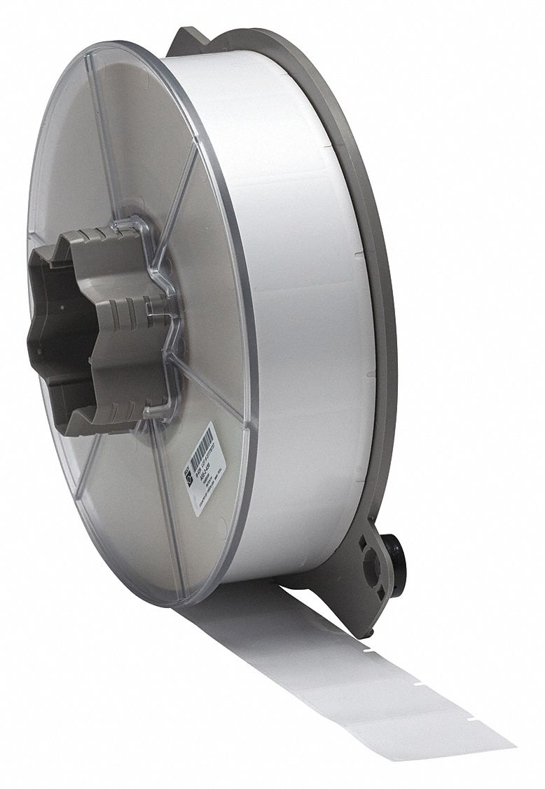 Flag Label: Rectangle, 1 1/2 in x 1 1/2 in, Polyester, White ( Gloss ), 3, 600 Labels Included