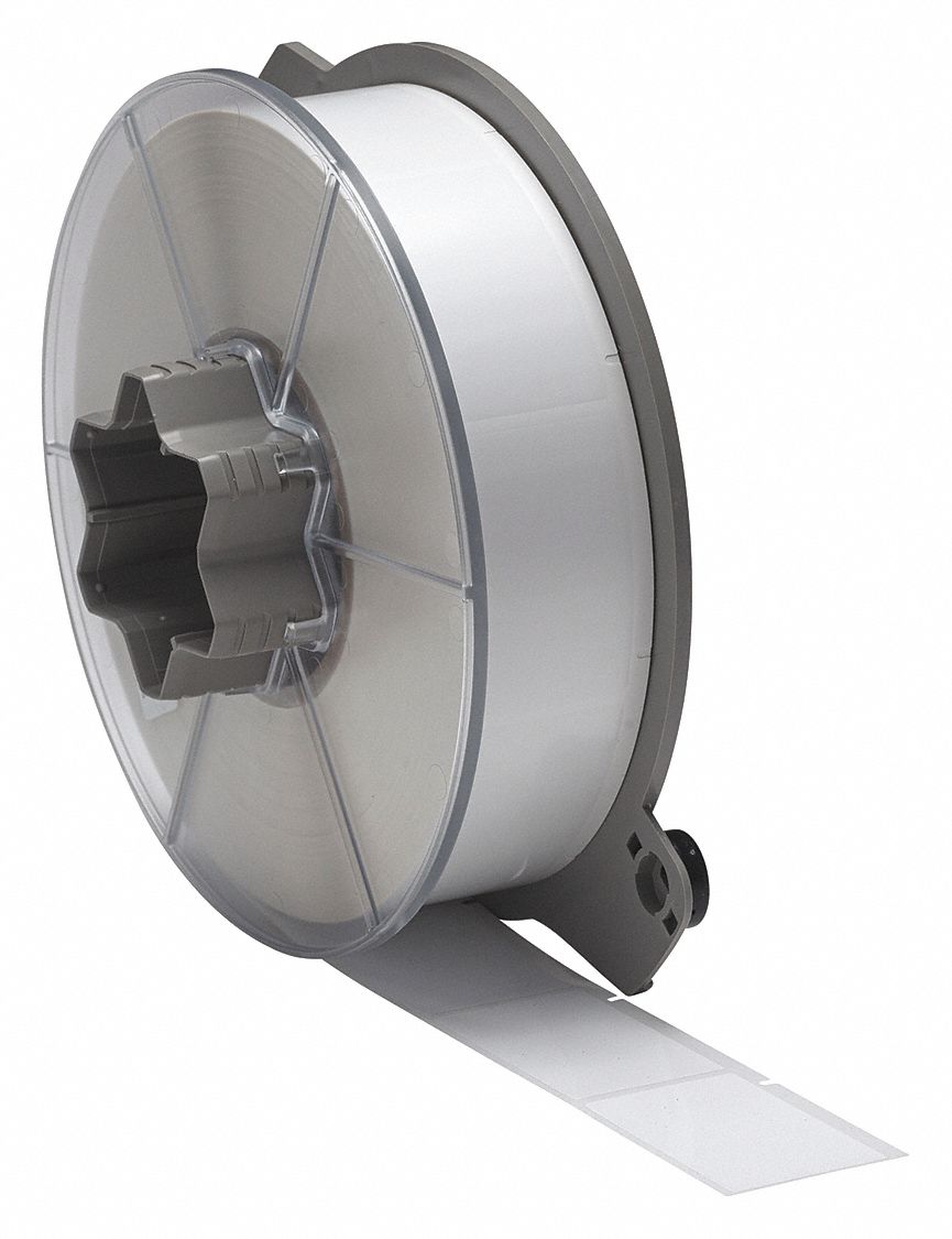 Flag Label: Rectangle, 1 1/2 in x 2 1/2 in, Polyester, White ( Gloss ), 2, 200 Labels Included