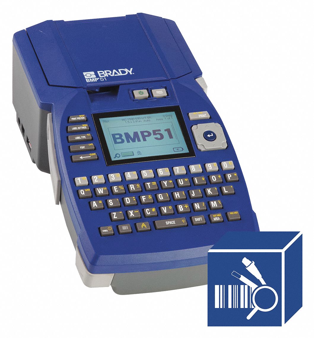 BRADY Label Printer, Barcode Printer Type Desktop, Printer Brand Brady