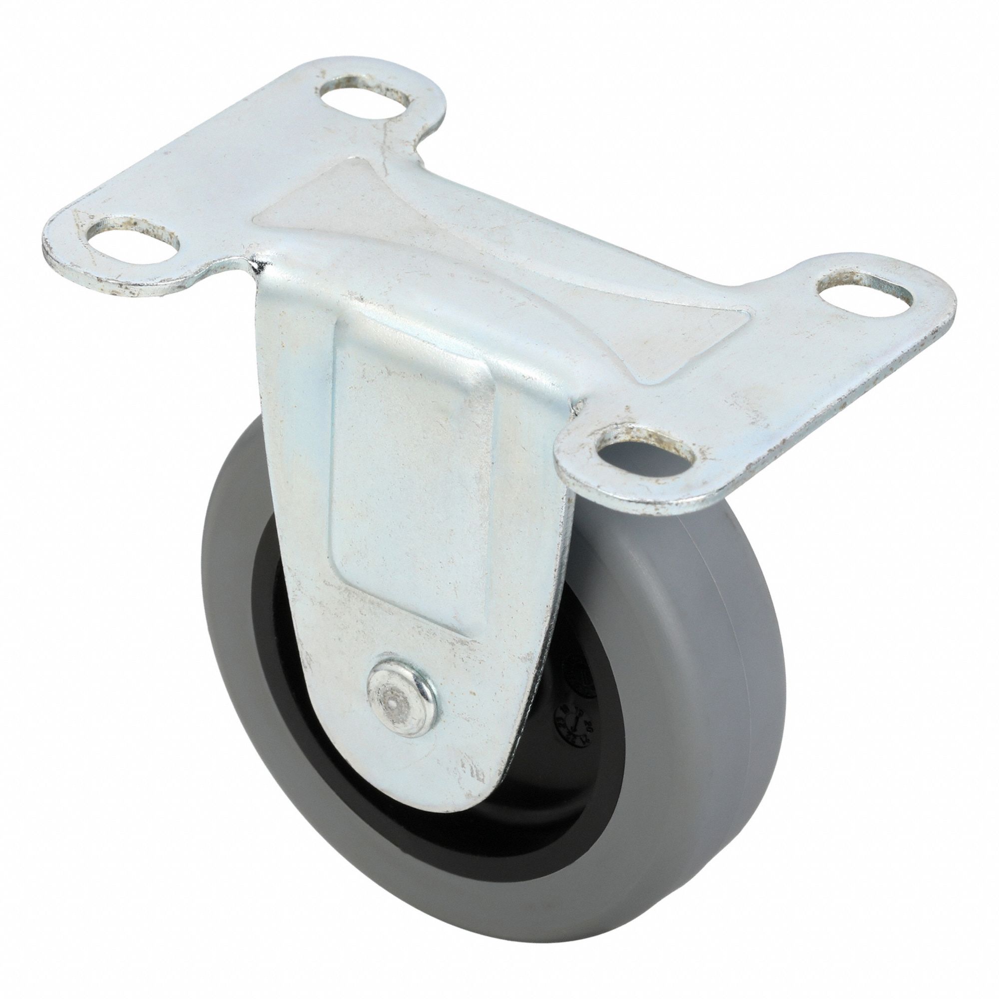 Plate Caster: Rigid, No Brake, Polyurethane, 3 in Wheel Dia., 7/8 in Wheel Wd, Slot
