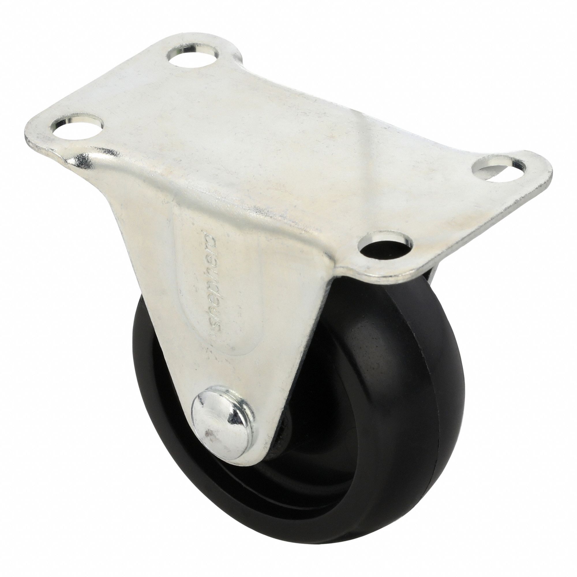 Plate Caster: Rigid, No Brake, Polyolefin, 2 in Wheel Dia., 7/8 in Wheel Wd, Hole