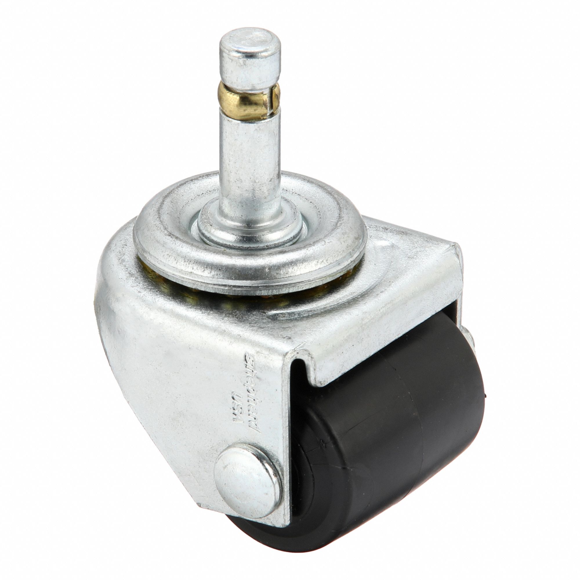 Stem Caster: Swivel, No Brake, 1 7/16 in Wheel Dia., 1 11/16 in Wheel Wd, Polyolefin