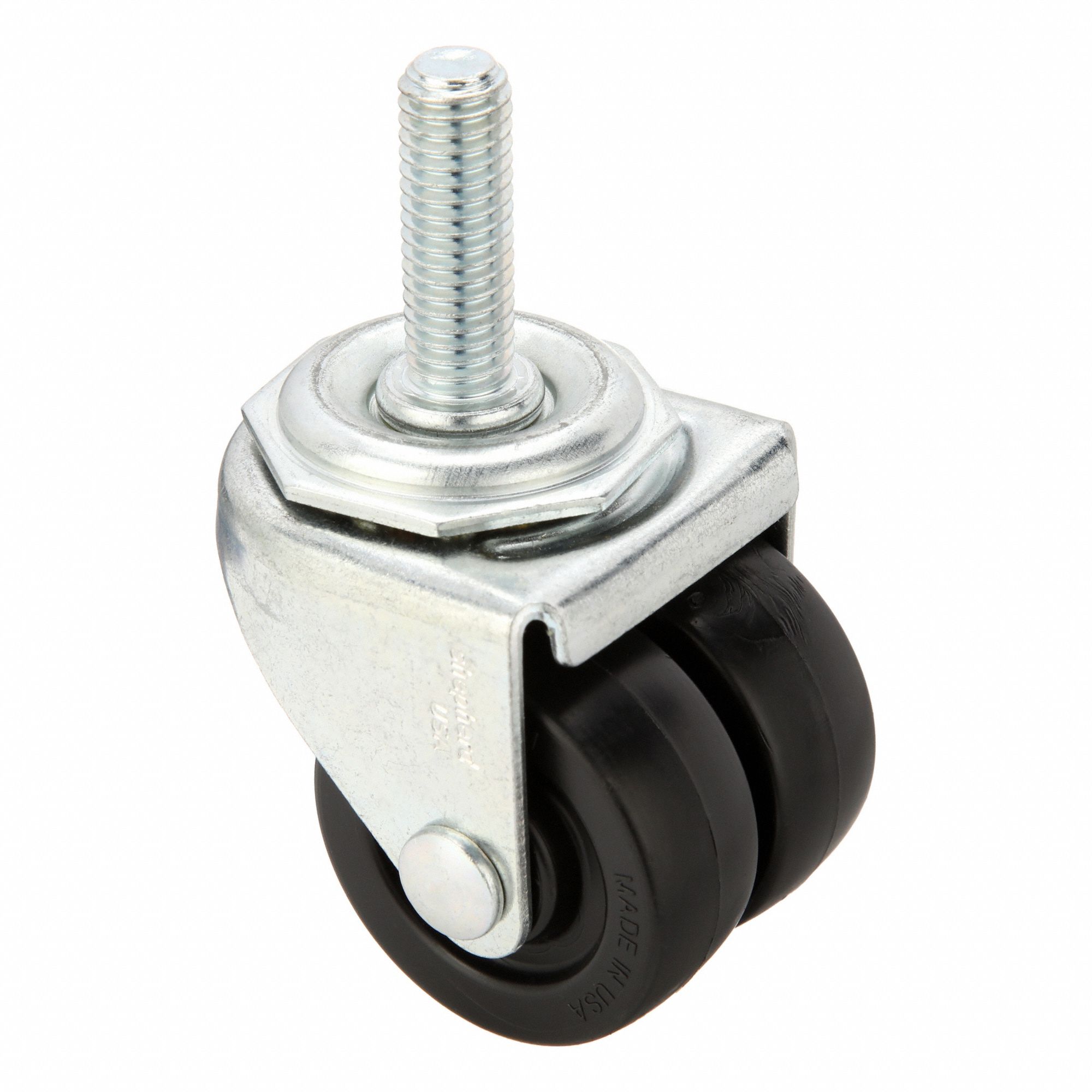 Stem Caster: Inch, Swivel, 2 in Wheel Dia., 13/16 in Wheel Wd, 2 3/4 in Mounting Ht