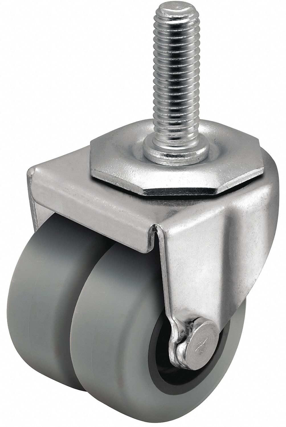 Stem Caster: Inch, Swivel, 2 in Wheel Dia., 13/16 in Wheel Wd, 2 3/4 in Mounting Ht