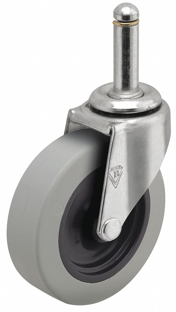 Stem Caster: Swivel, No Brake, 2 in Wheel Dia., 13/16 in Wheel Wd, Polyurethane, Std
