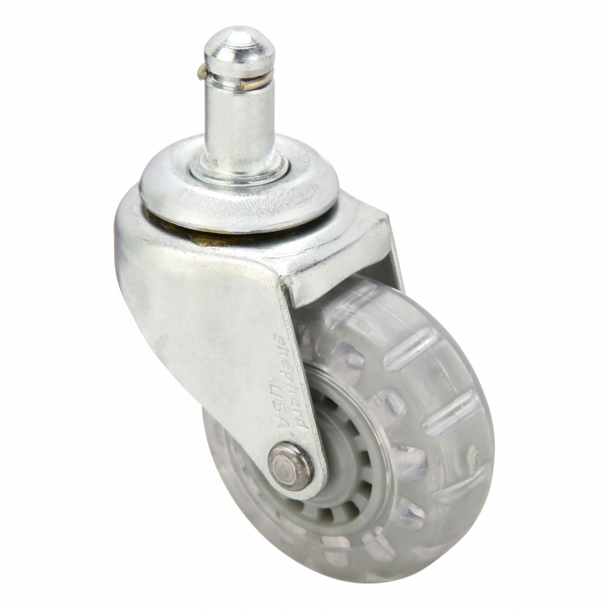 Stem Caster: Swivel, No Brake, 2 in Wheel Dia., 13/16 in Wheel Wd, Polyurethane, Std