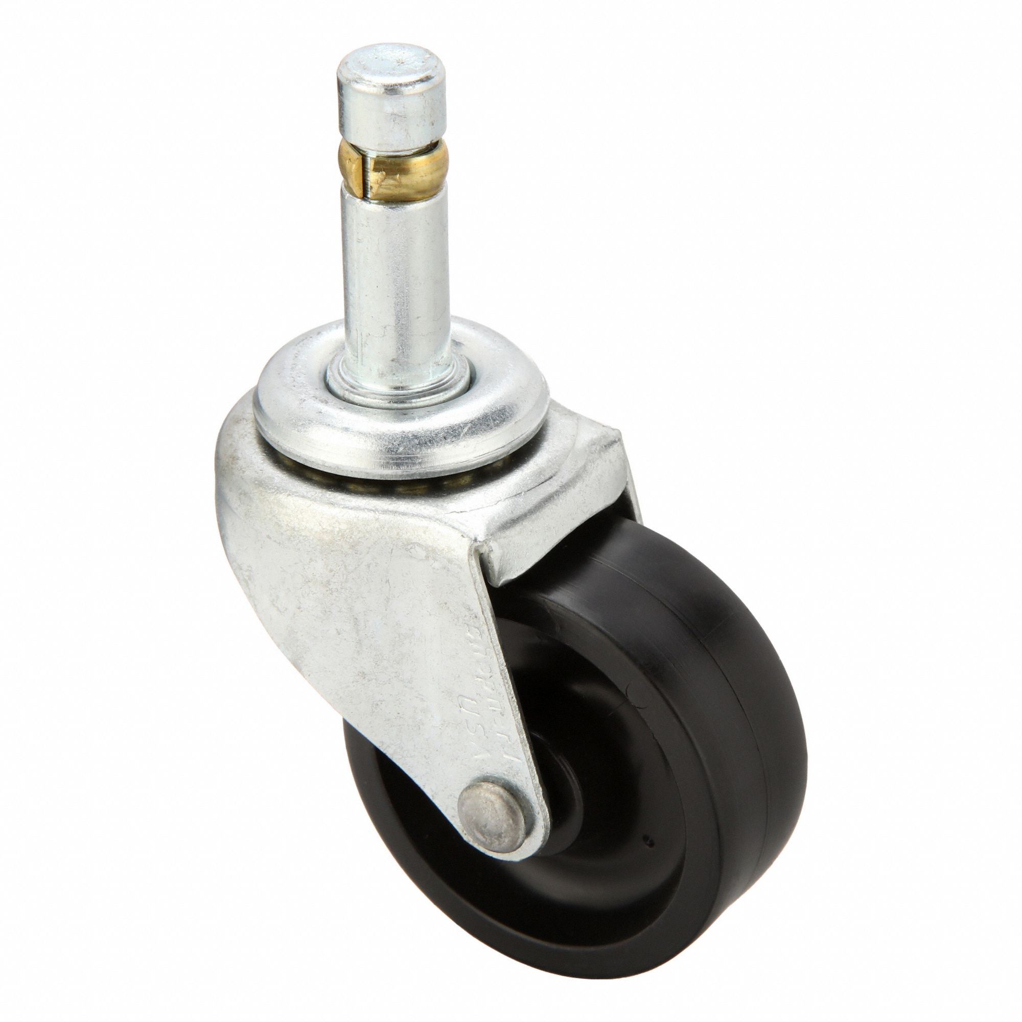 Stem Caster: Swivel, No Brake, 2 in Wheel Dia., 13/16 in Wheel Wd, Polypropylene