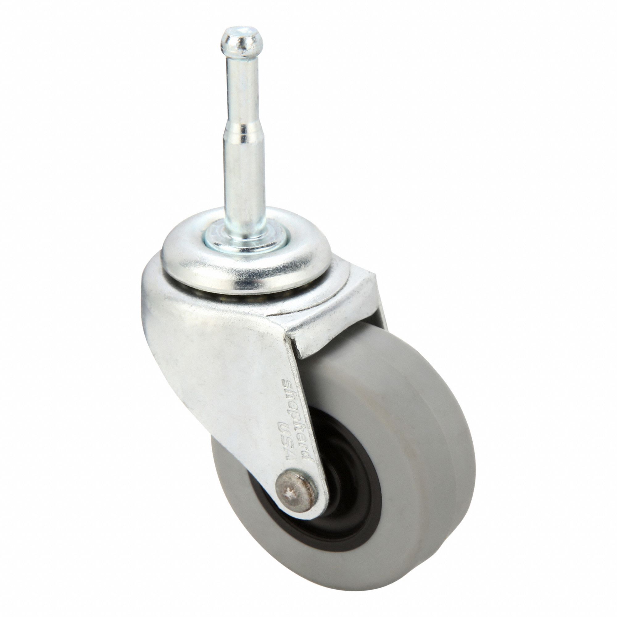 Single-Wheel Grip-Neck Stem Caster: Swivel Caster, 13/16 in Wheel Wd