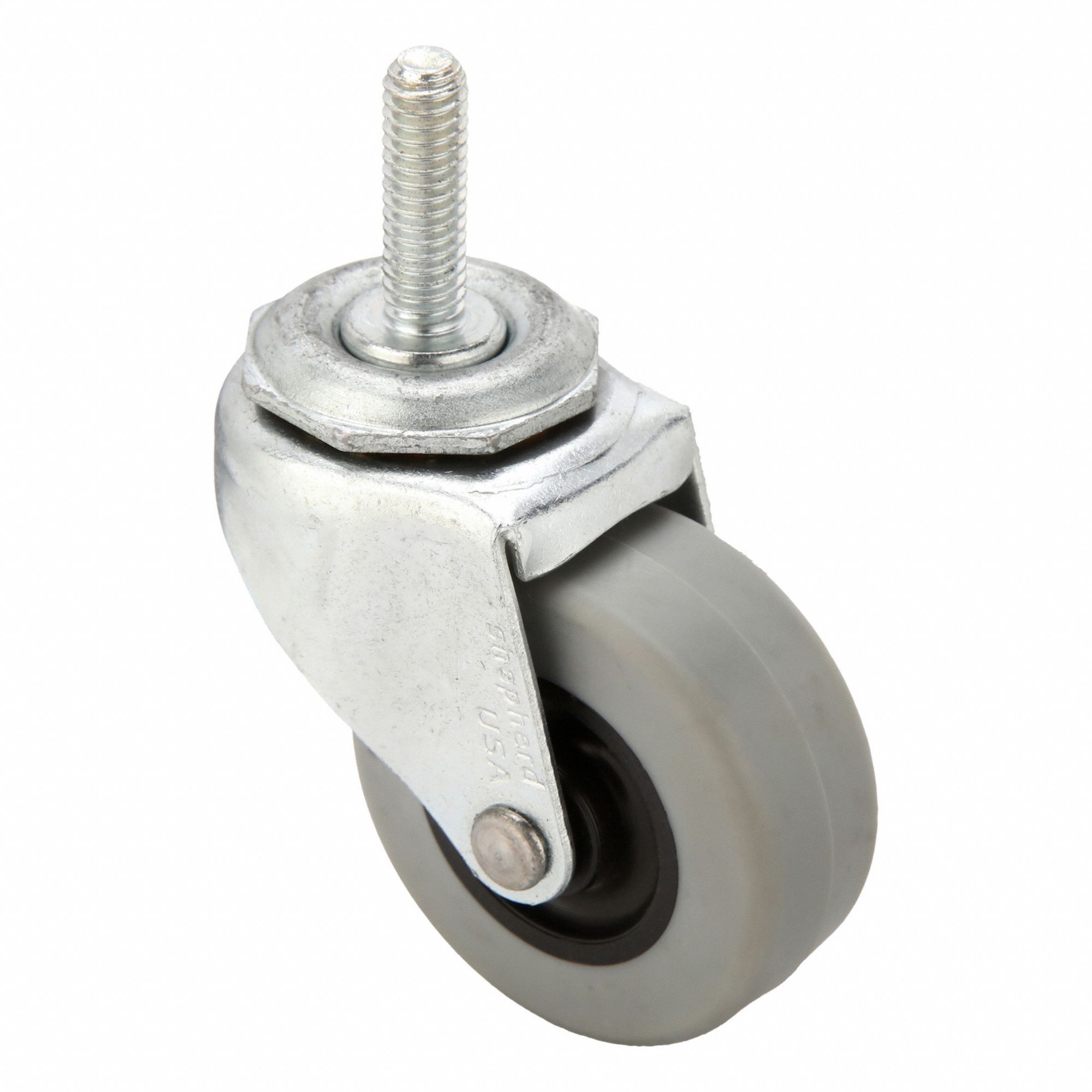 NSF-Listed Sanitary Threaded Stem Caster: 2 in Wheel Dia., 80 lb, Swivel Caster