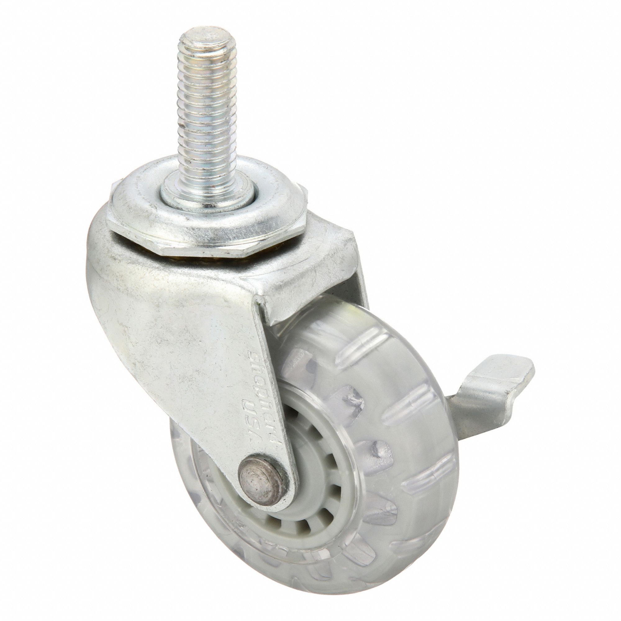 NSF-Listed Sanitary Threaded Stem Caster: 2 in Wheel Dia., 90 lb, Polyurethane