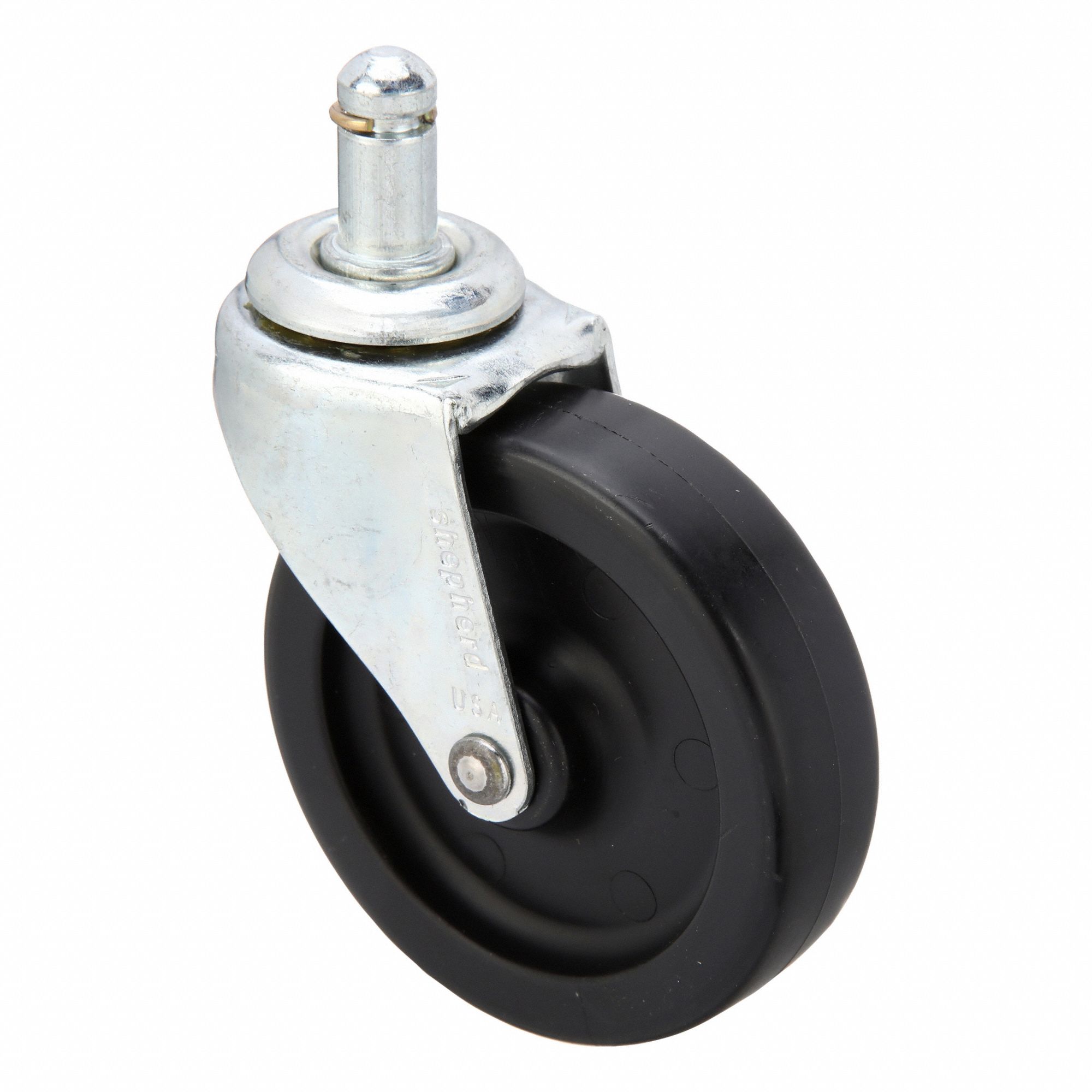 Stem Caster: Swivel, No Brake, 3 in Wheel Dia., 13/16 in Wheel Wd, Polypropylene