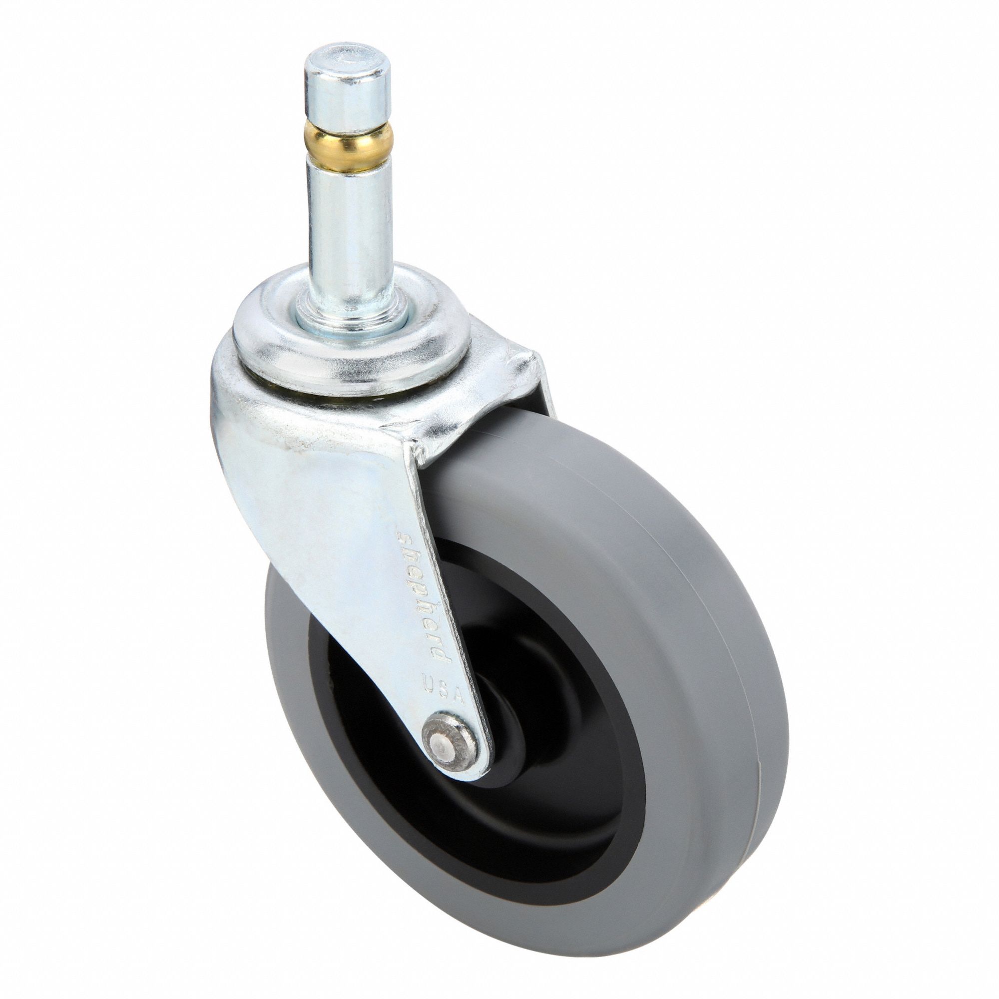 Stem Caster: Swivel, No Brake, 3 in Wheel Dia., 13/16 in Wheel Wd, Polyurethane, Std