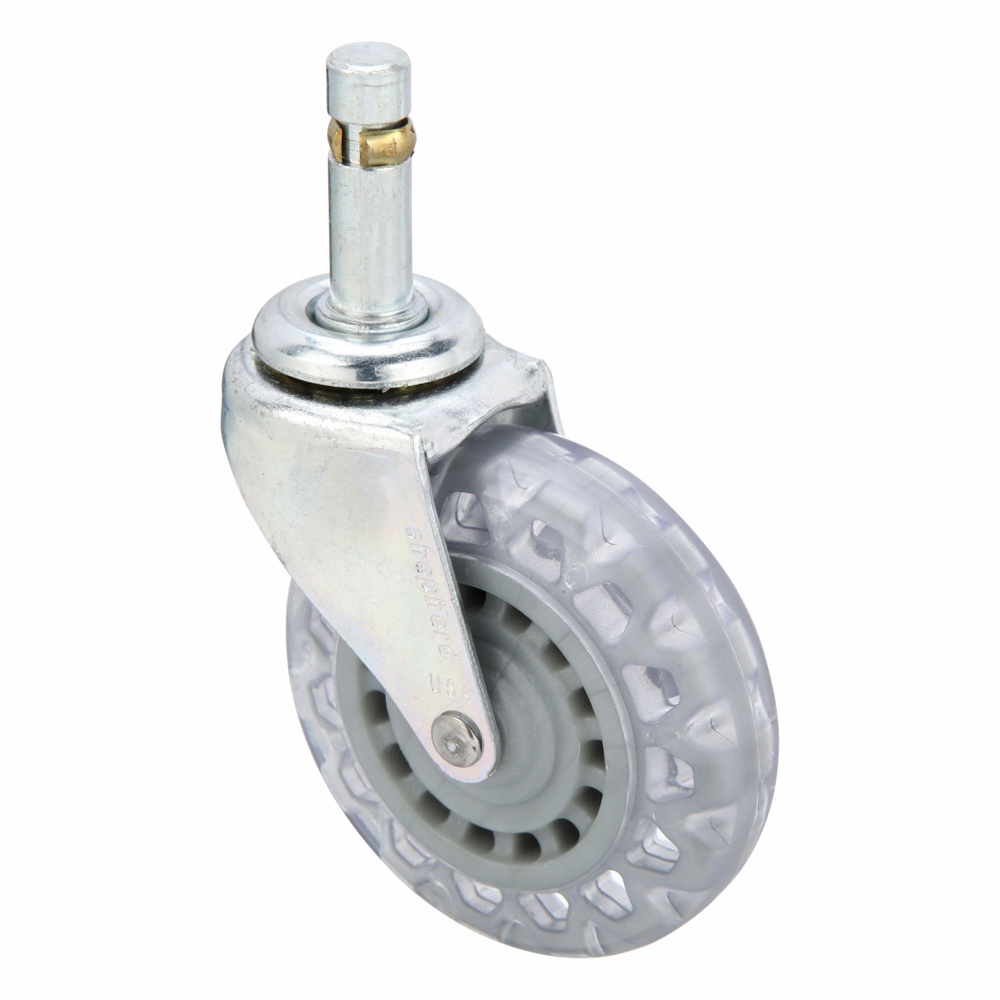 Stem Caster: Swivel, No Brake, 3 in Wheel Dia., 13/16 in Wheel Wd, Polyurethane, Std