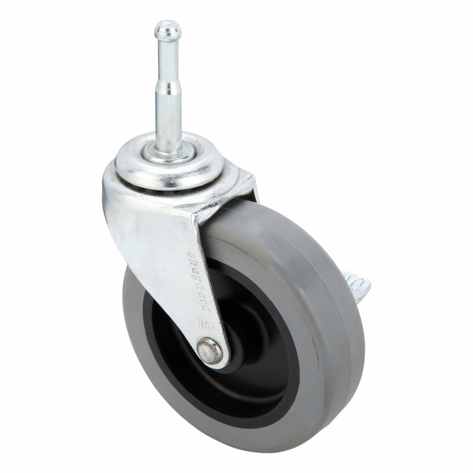Single-Wheel Grip-Neck Stem Caster: Swivel Caster with Brake