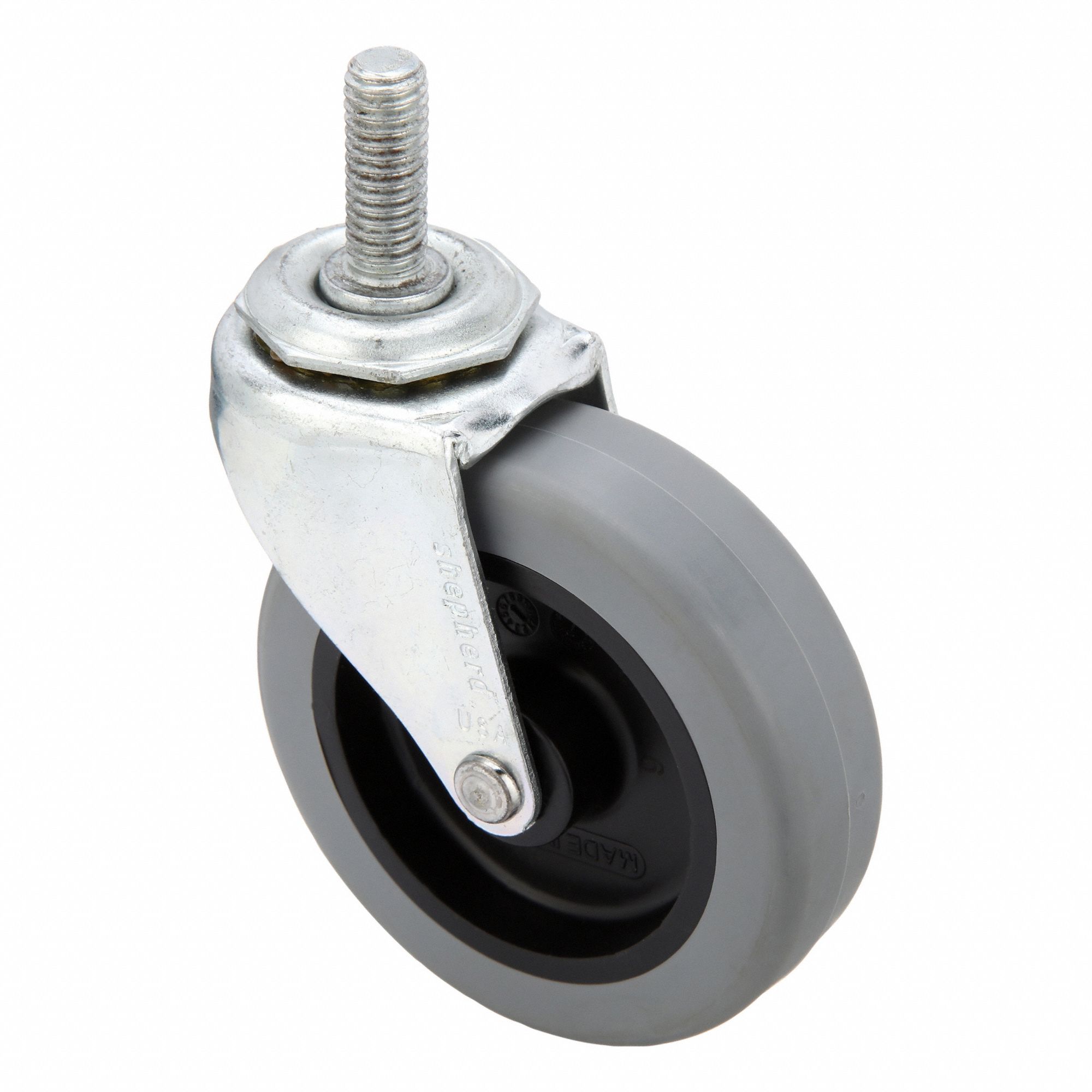 NSF-Listed Sanitary Threaded Stem Caster: 3 in Wheel Dia., 120 lb, Polyurethane
