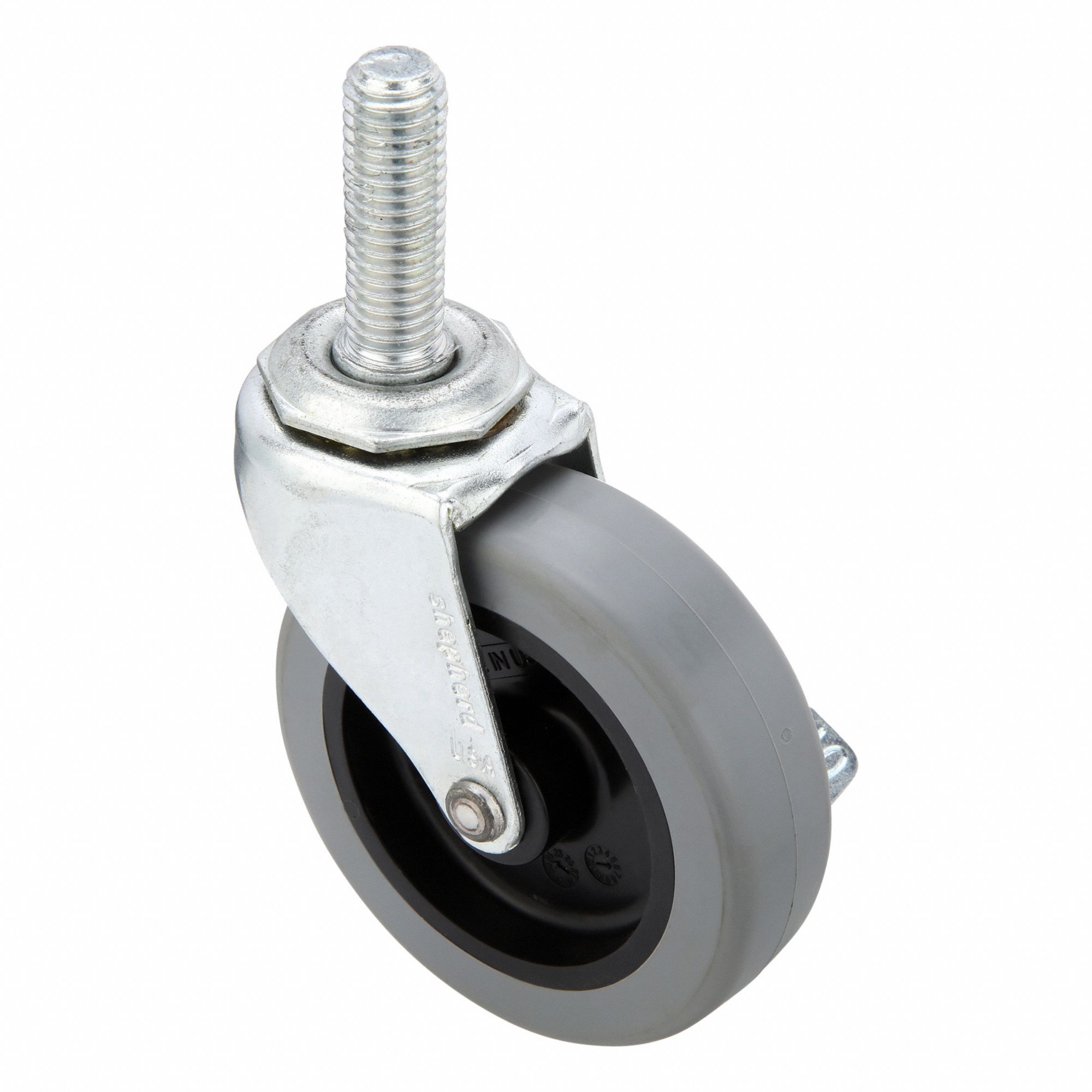 NSF-Listed Sanitary Threaded Stem Caster: 3 in Wheel Dia., 120 lb, Polyurethane