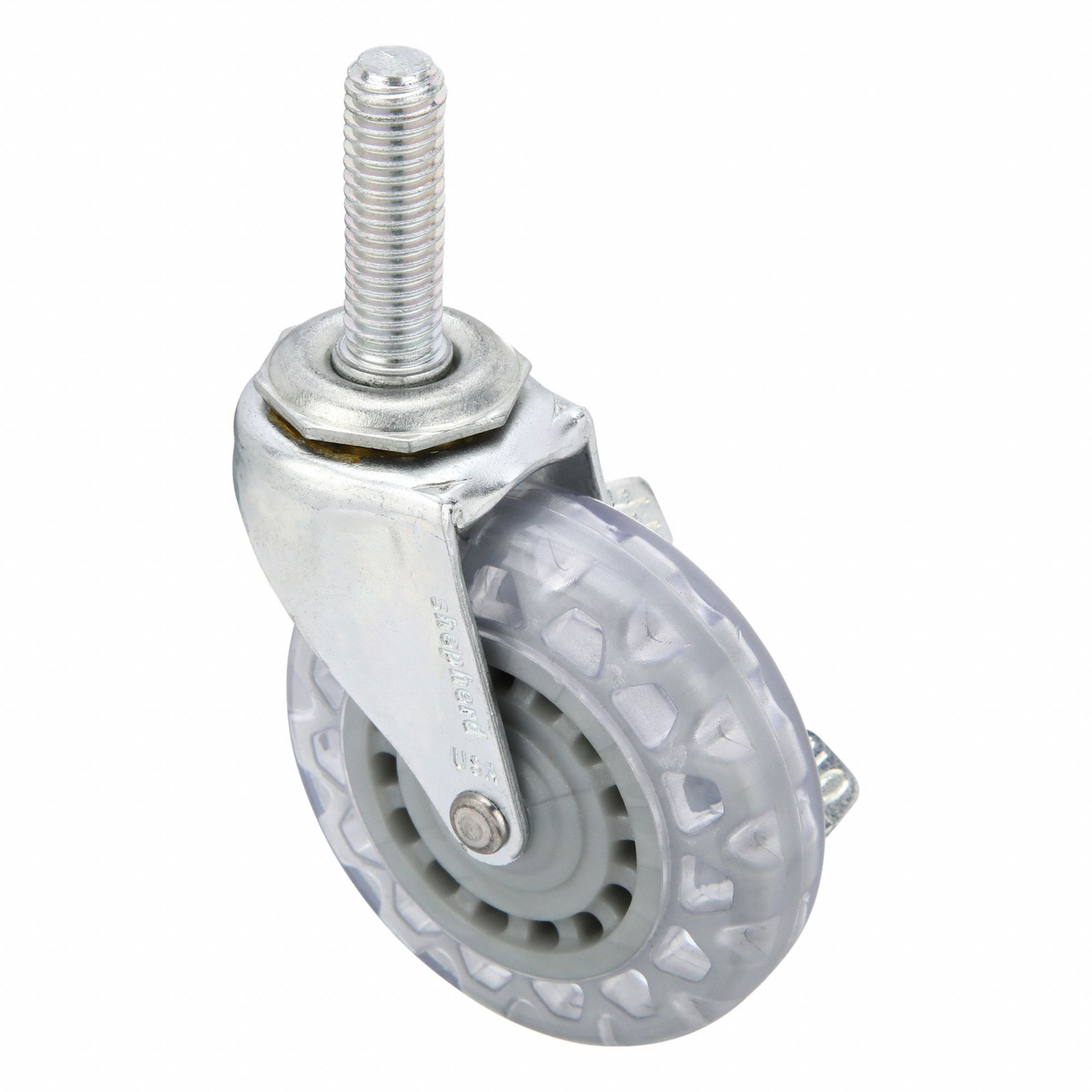 NSF-Listed Sanitary Threaded Stem Caster: 3 in Wheel Dia., 120 lb, Polyurethane