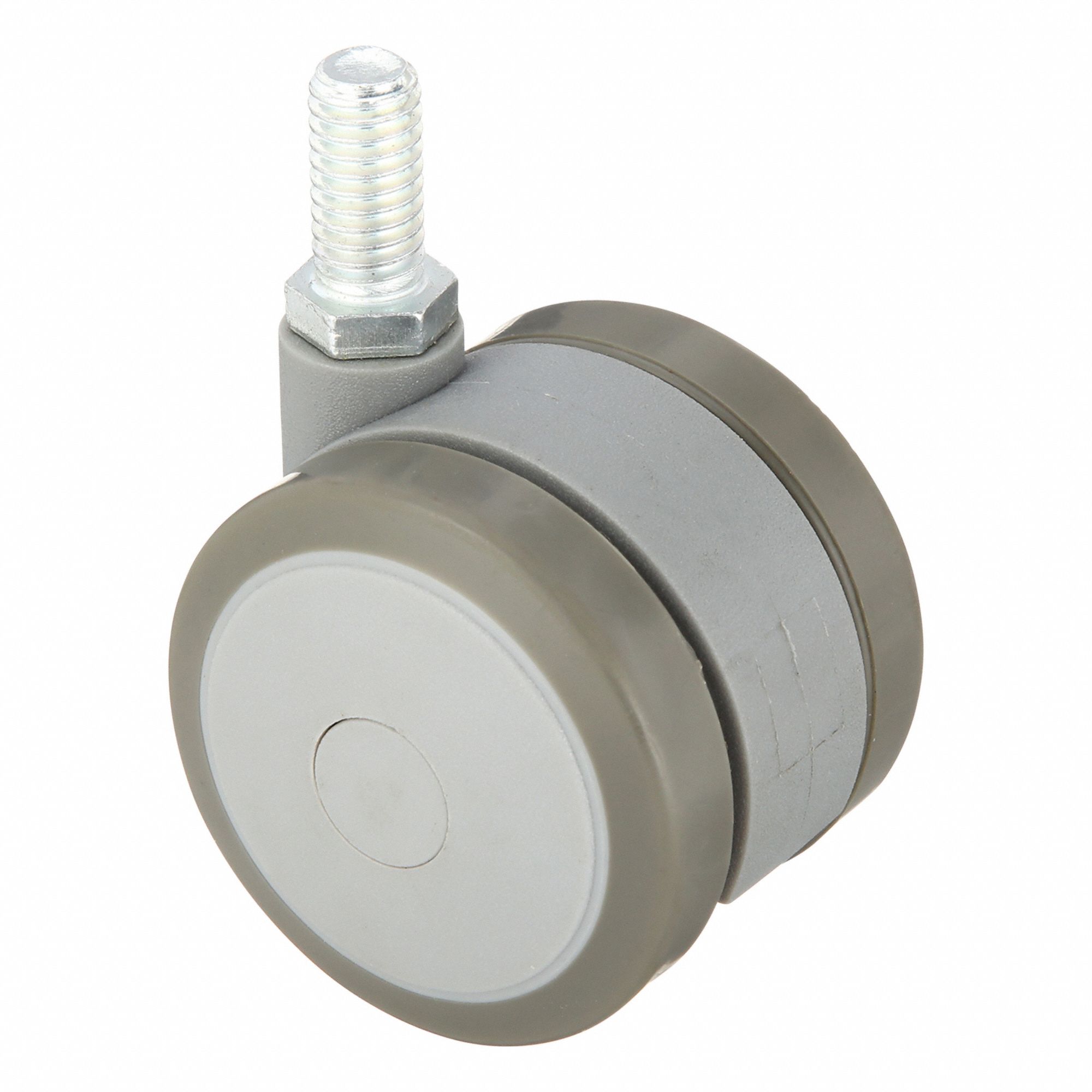 Stem Caster: Inch, Swivel, 2 in Wheel Dia., 3/8 in Wheel Wd, 2 1/4 in Mounting Ht