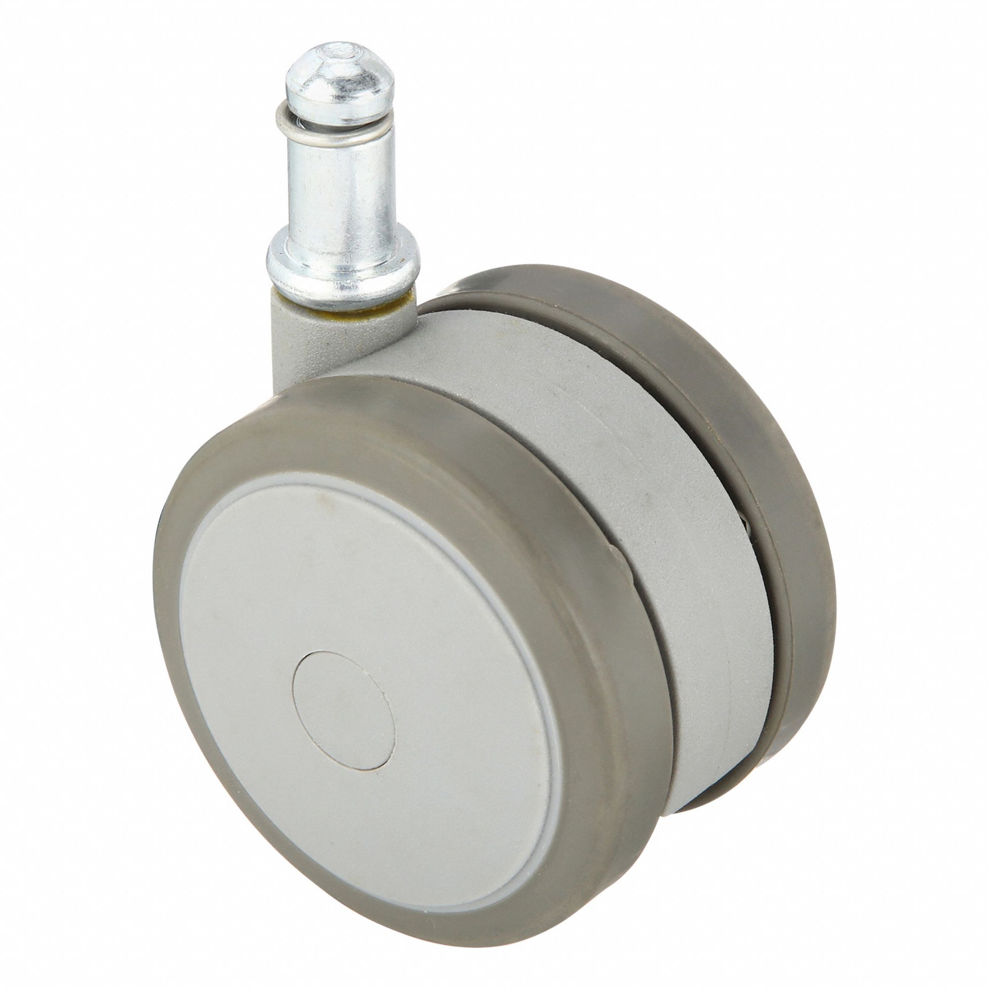 Stem Caster: Swivel, No Brake, 2 3/8 in Wheel Dia., 3/8 in Wheel Wd, Rubber, Stem