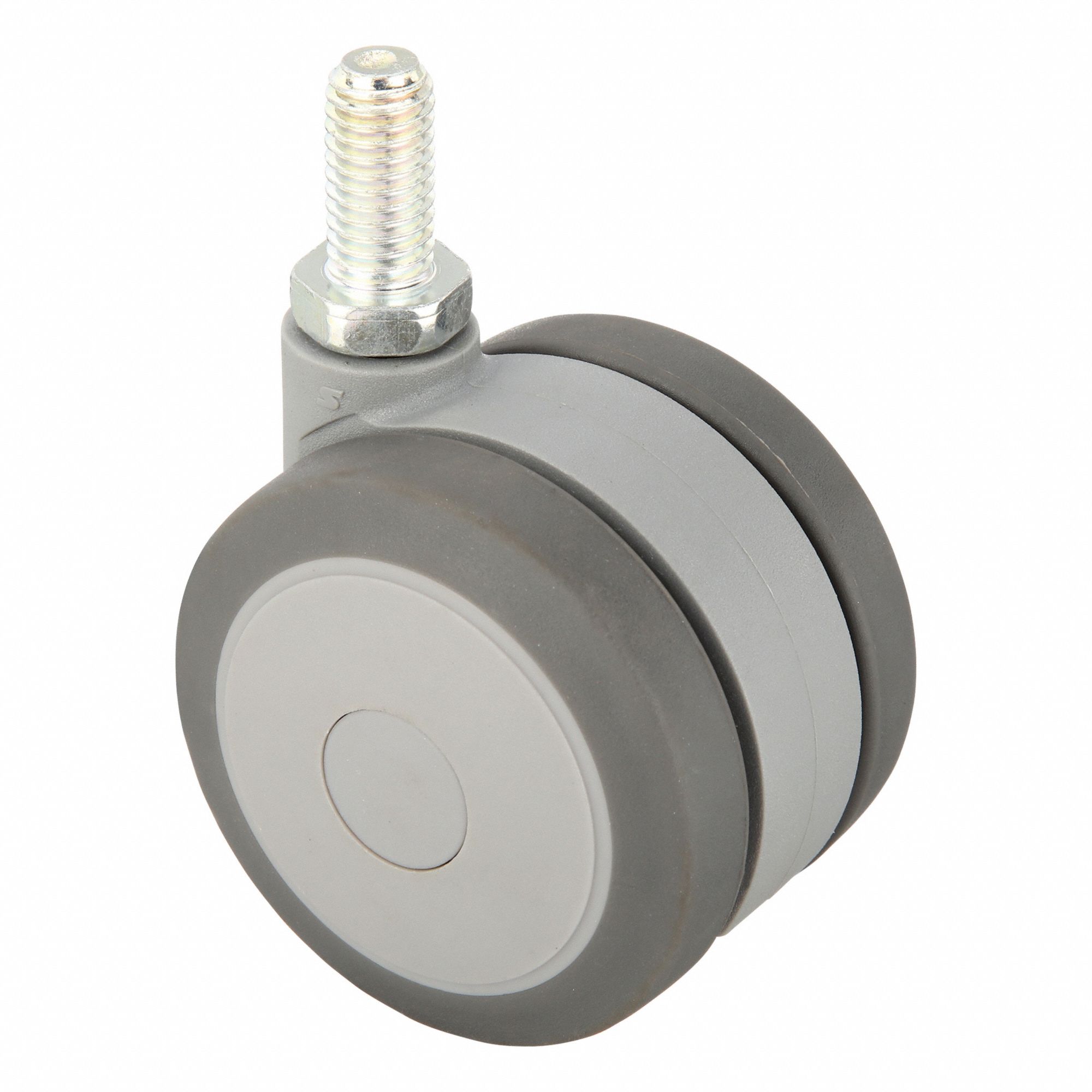 Stem Caster: Inch, Swivel, 3 in Wheel Dia., 7/16 in Wheel Wd, 3 1/4 in Mounting Ht