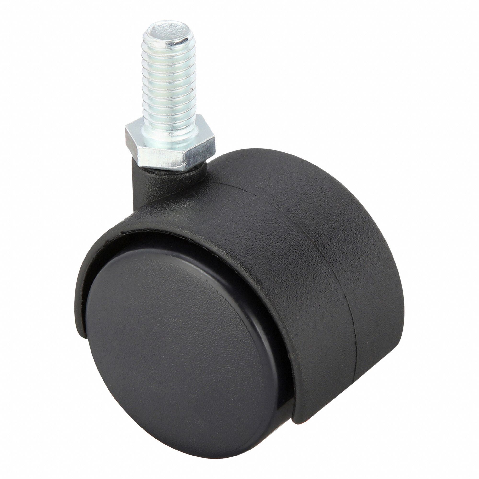 Stem Caster: Inch, Swivel, 1 5/8 in Wheel Dia., 1/4 in Wheel Wd, 2 in Mounting Ht