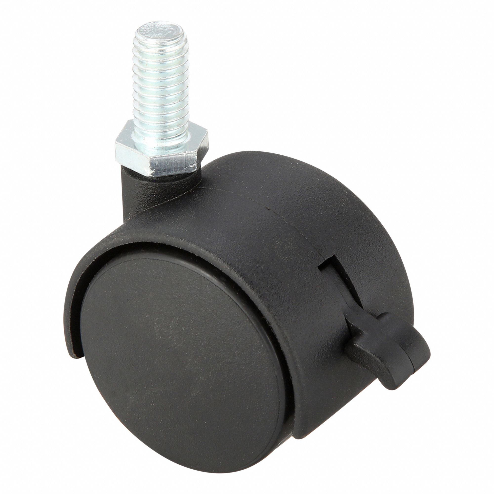 Stem Caster: Inch, Swivel, 1 5/8 in Wheel Dia., 1/4 in Wheel Wd, 2 in Mounting Ht