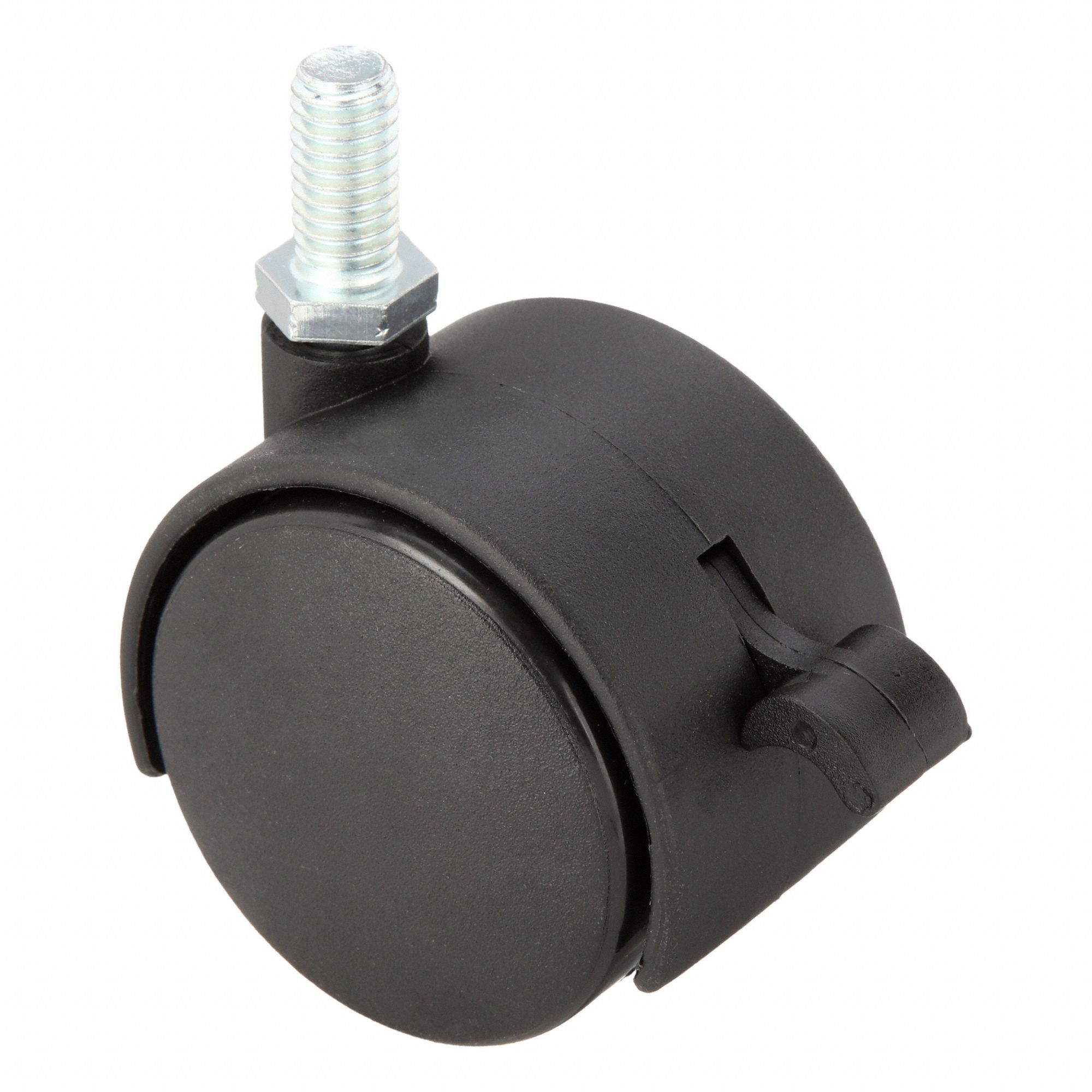 Stem Caster: Inch, Swivel, 2 in Wheel Dia., 3/16 in Wheel Wd, 2 3/8 in Mounting Ht