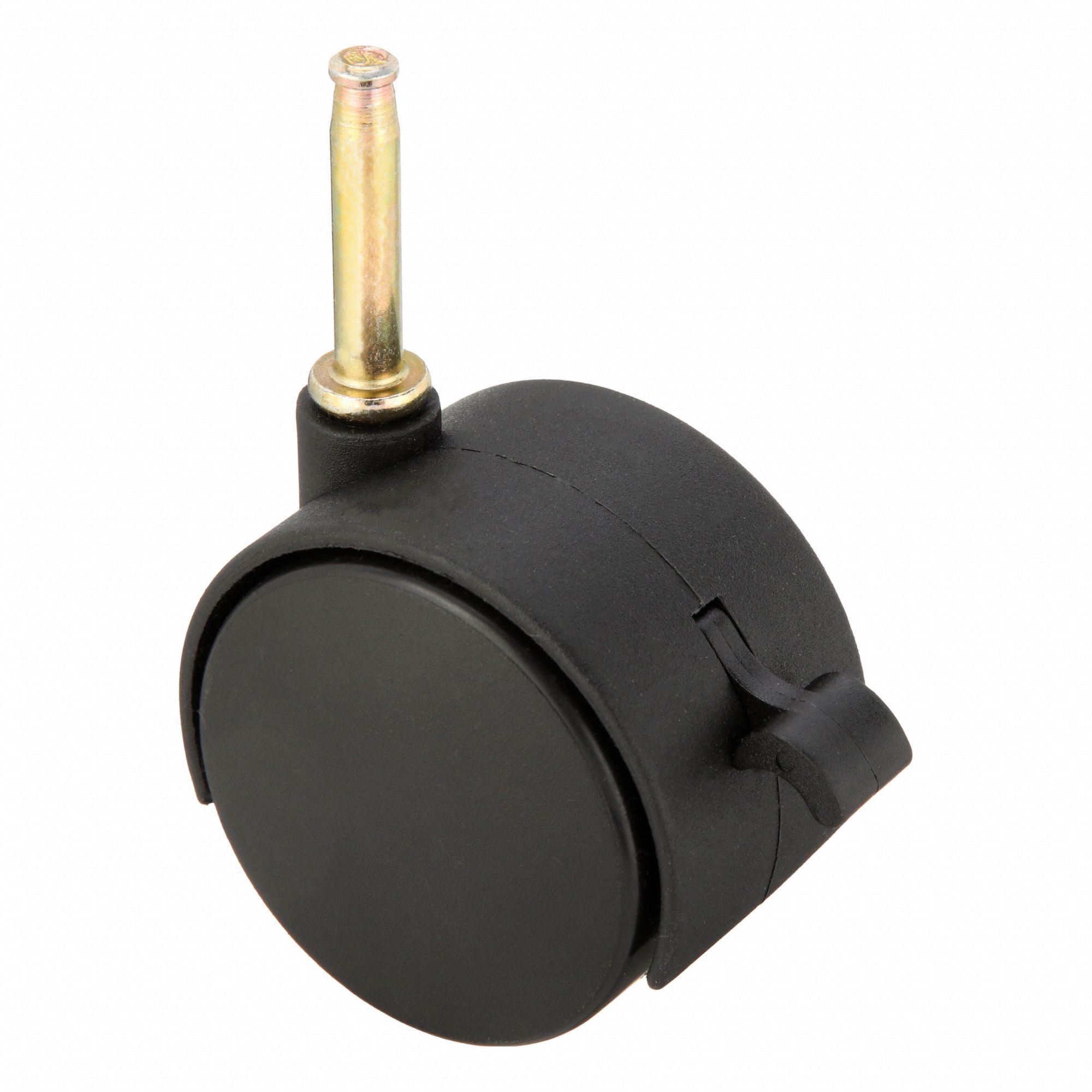 Stem Caster: Swivel Caster with Brake, Plain, Non-Marking, Face Contact Brake, Nylon