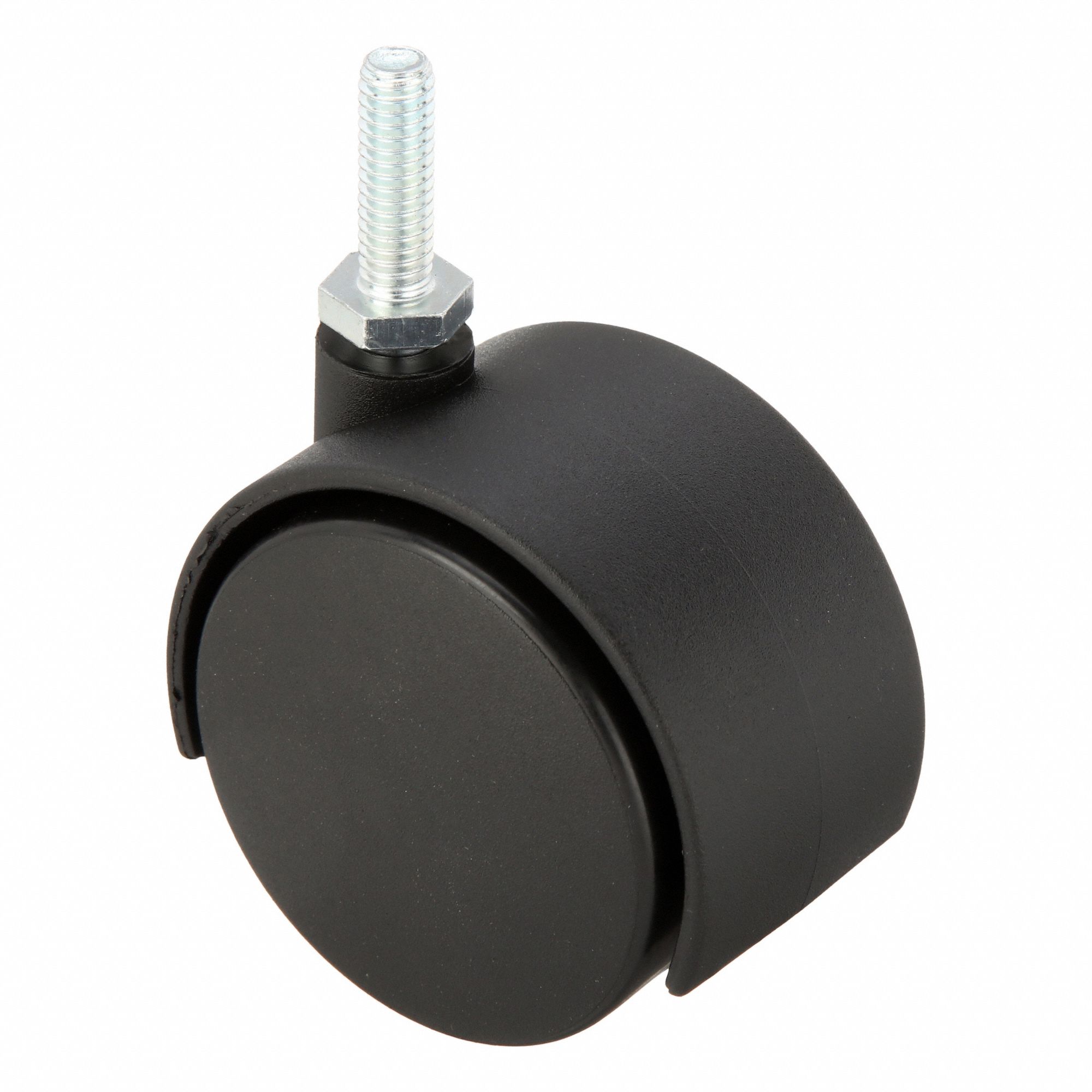 Stem Caster: Inch, Swivel, 2 3/8 in Wheel Dia., 3/16 in Wheel Wd, Nylon, Light Duty