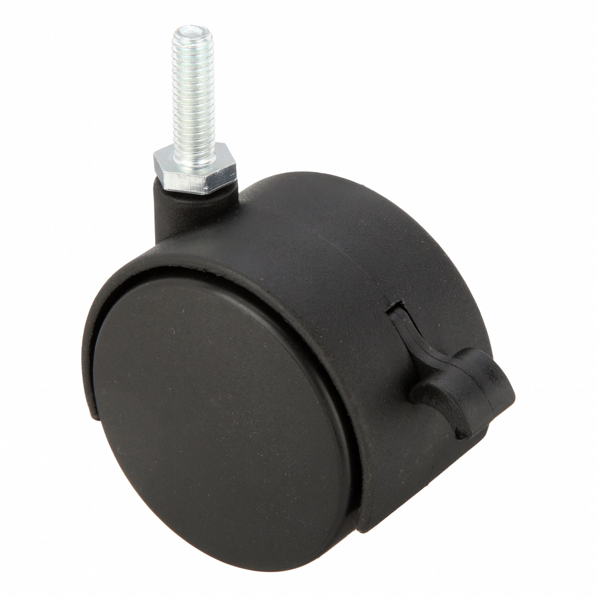 Stem Caster: Inch, Swivel, 2 3/8 in Wheel Dia., 3/16 in Wheel Wd, Nylon, Light Duty