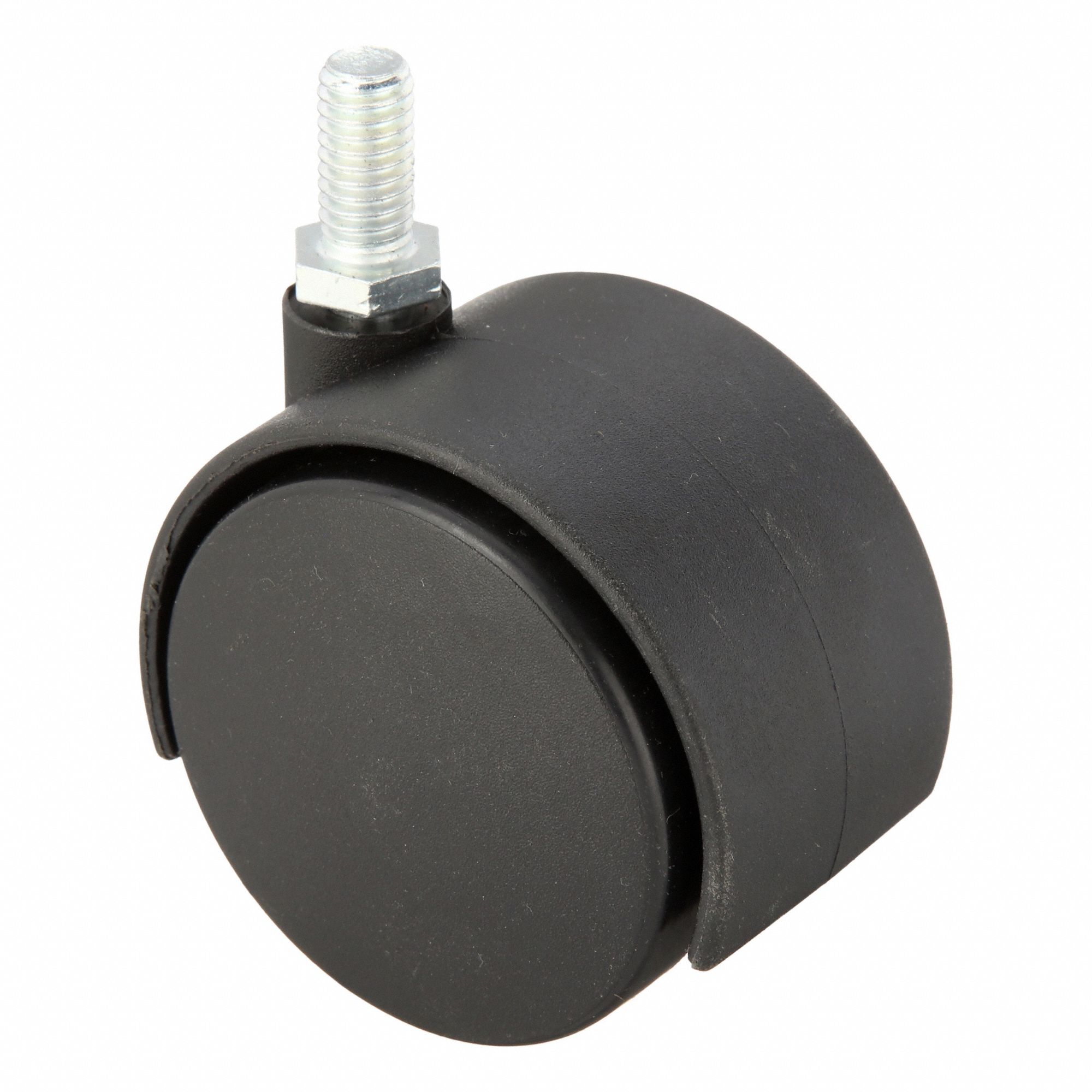 Stem Caster: Inch, Swivel, 2 3/8 in Wheel Dia., 3/16 in Wheel Wd, Nylon, Light Duty