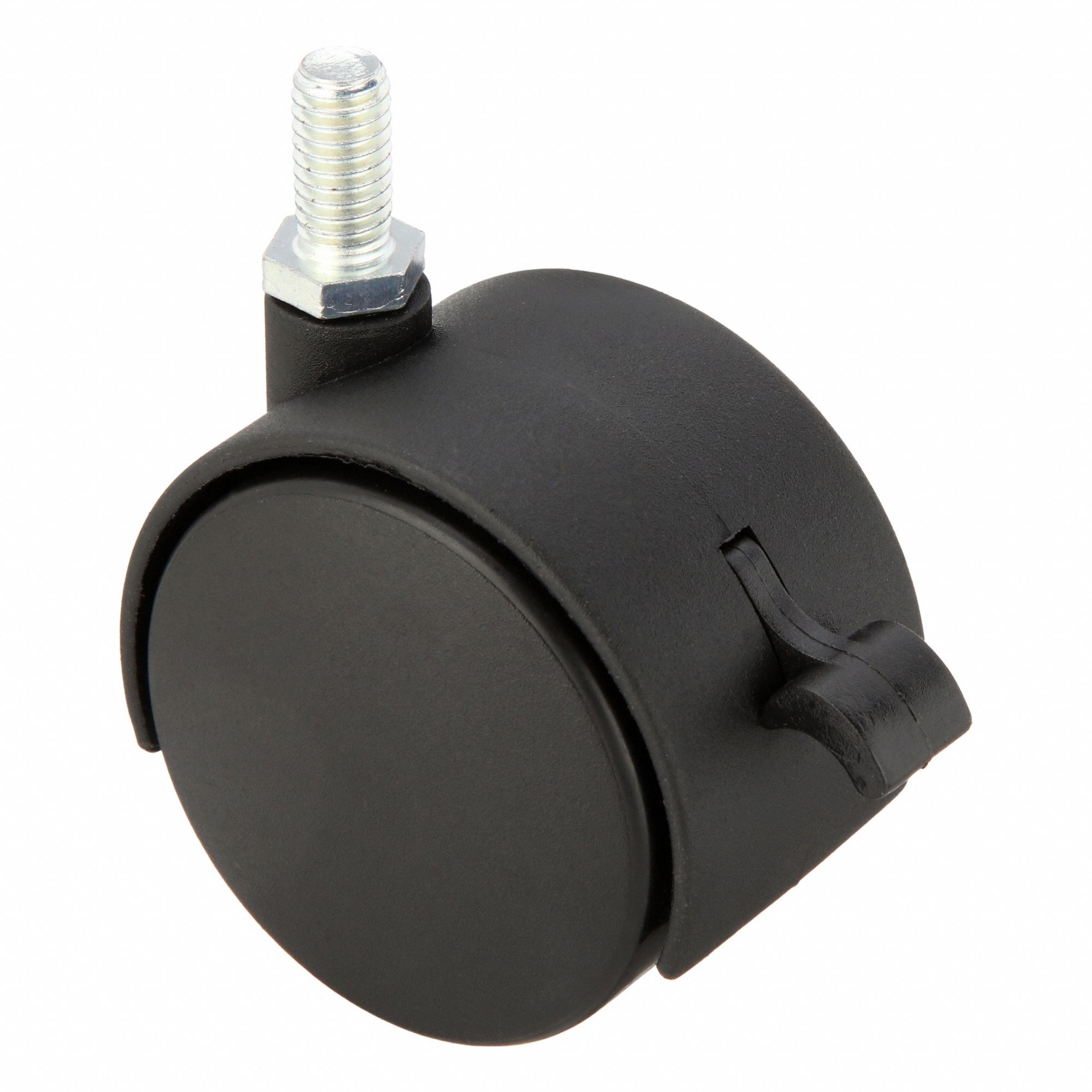 Stem Caster: Inch, Swivel, 2 3/8 in Wheel Dia., 3/16 in Wheel Wd, Nylon, Light Duty