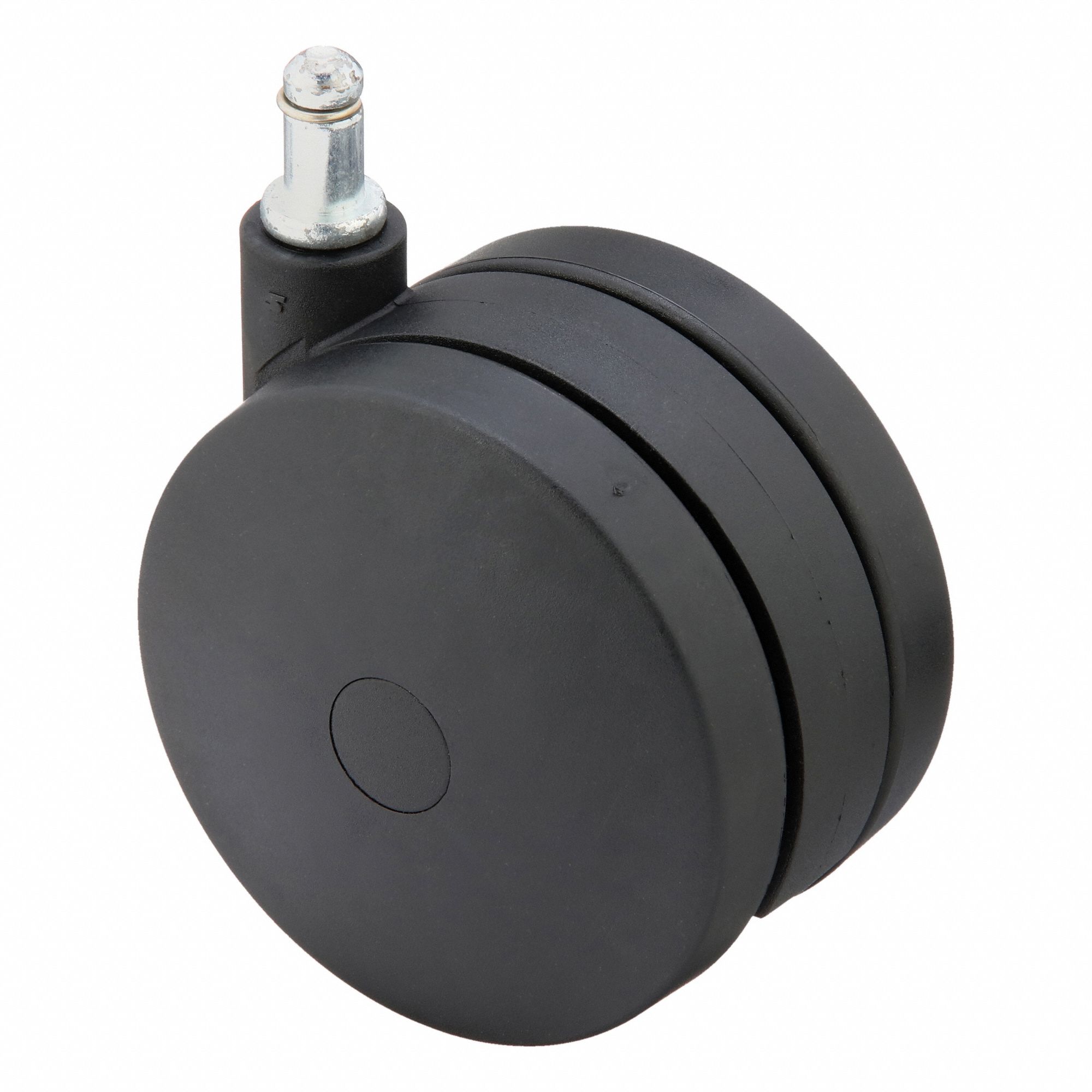 Stem Caster: Swivel, No Brake, 3 7/8 in Wheel Dia., 1/2 in Wheel Wd, Nylon, Nylon