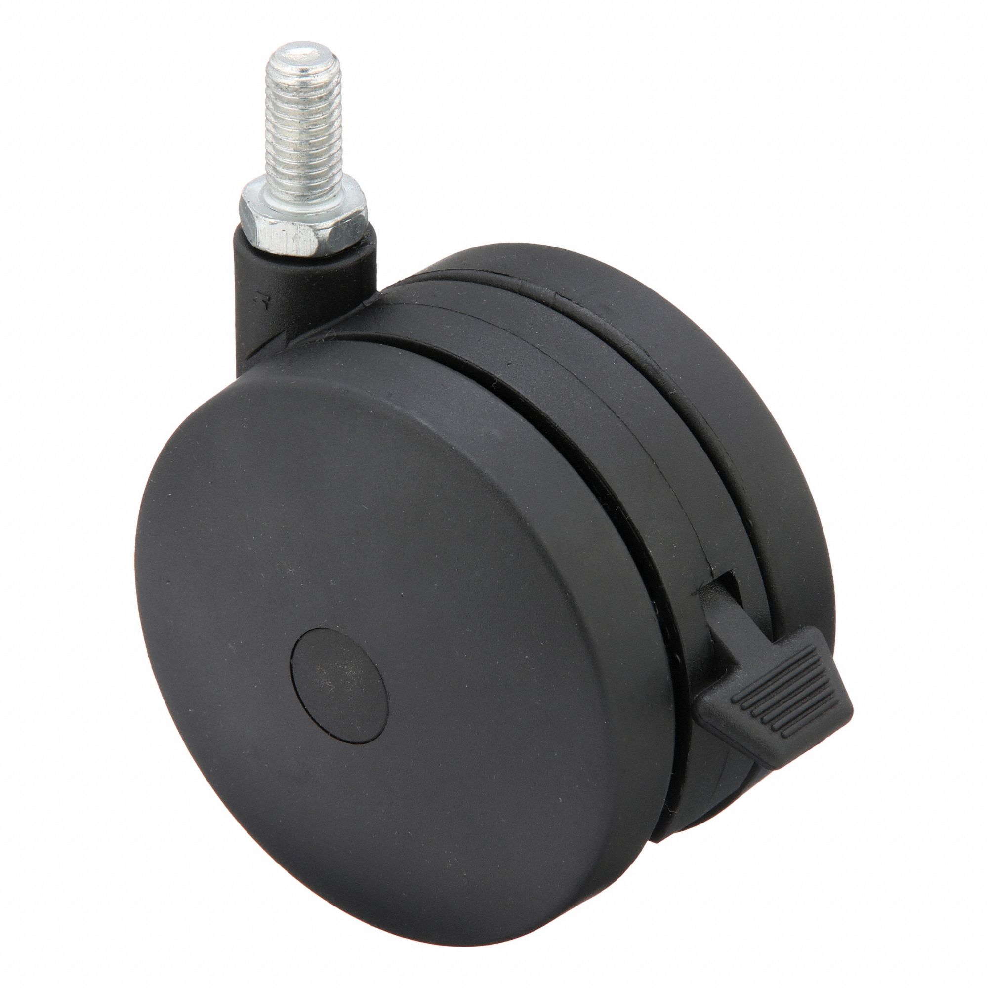 Stem Caster: Inch, Swivel, 3 7/8 in Wheel Dia., 1/2 in Wheel Wd, Nylon, 1 in Stem Lg