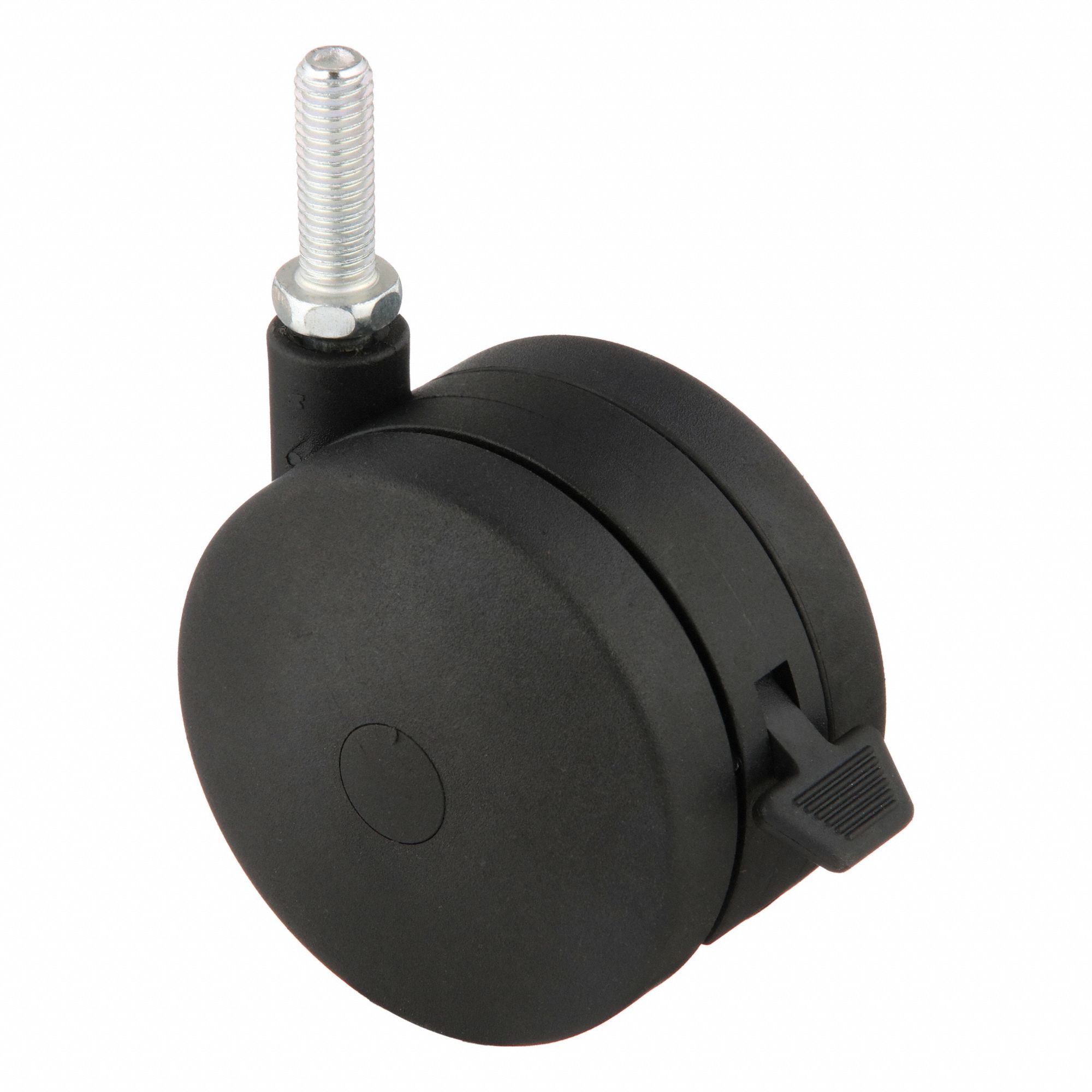 Stem Caster: Inch, Swivel, 3 7/8 in Wheel Dia., 1/2 in Wheel Wd, Nylon, Light Duty