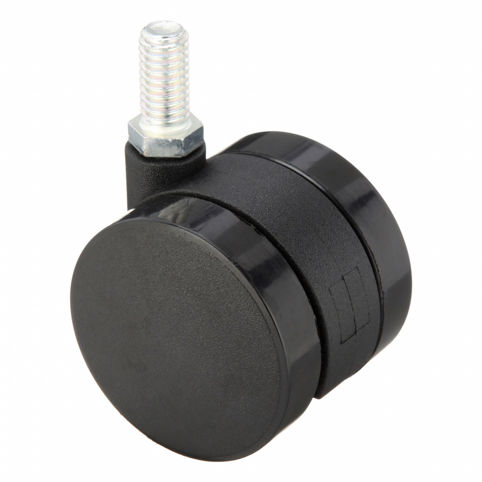 Stem Caster: Inch, Swivel, 2 in Wheel Dia., 3/8 in Wheel Wd, 2 1/4 in Mounting Ht