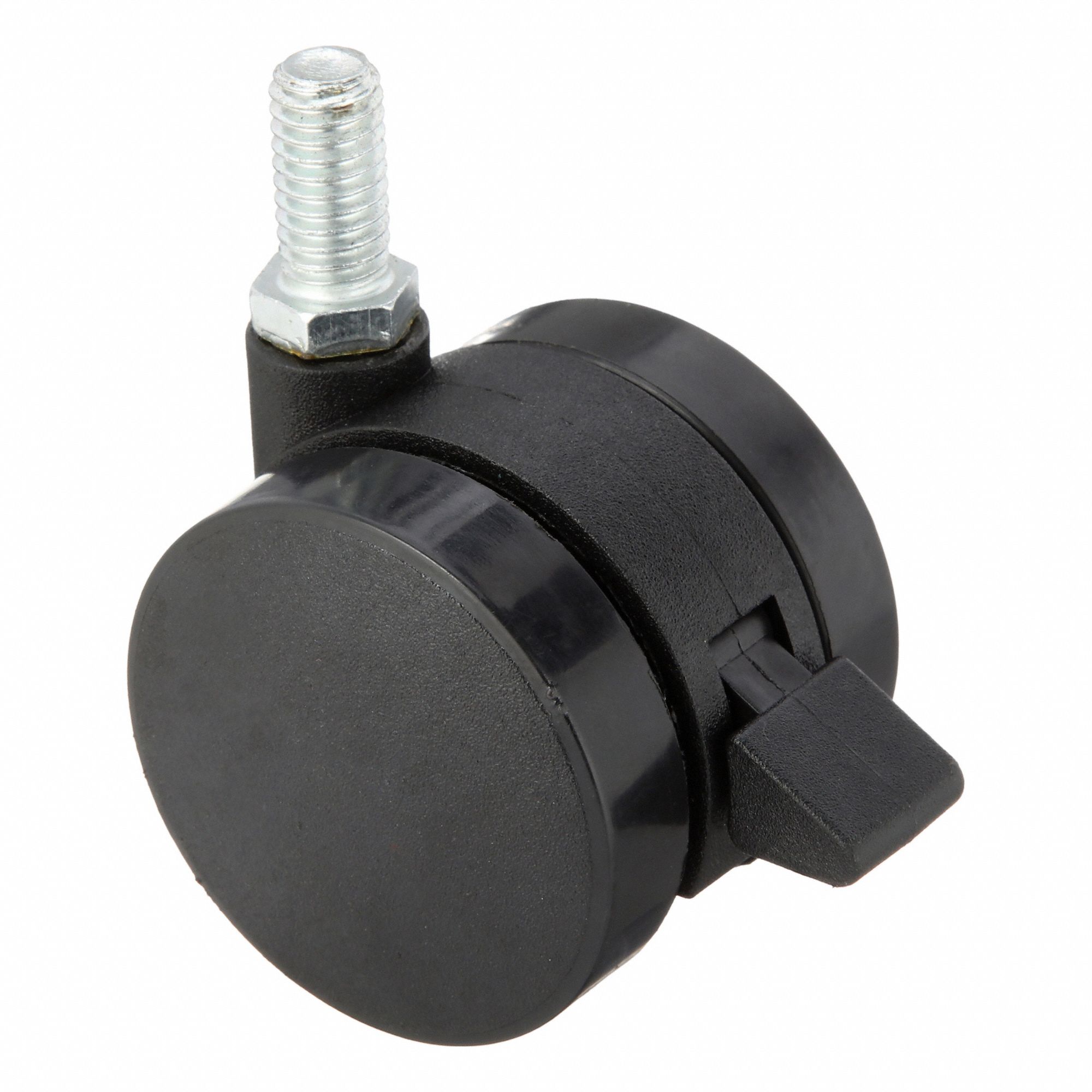 Stem Caster: Inch, Swivel, 2 in Wheel Dia., 3/8 in Wheel Wd, 2 1/4 in Mounting Ht