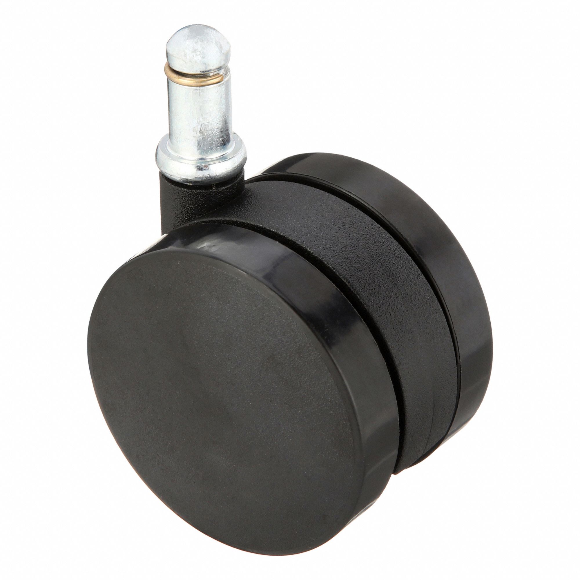 Stem Caster: Swivel, No Brake, 2 3/8 in Wheel Dia., 3/8 in Wheel Wd, Nylon, Nylon