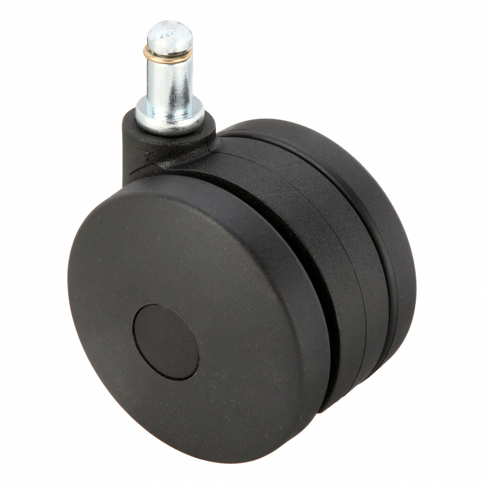 Stem Caster: Swivel, No Brake, 3 in Wheel Dia., 7/16 in Wheel Wd, Nylon, Nylon, Stem