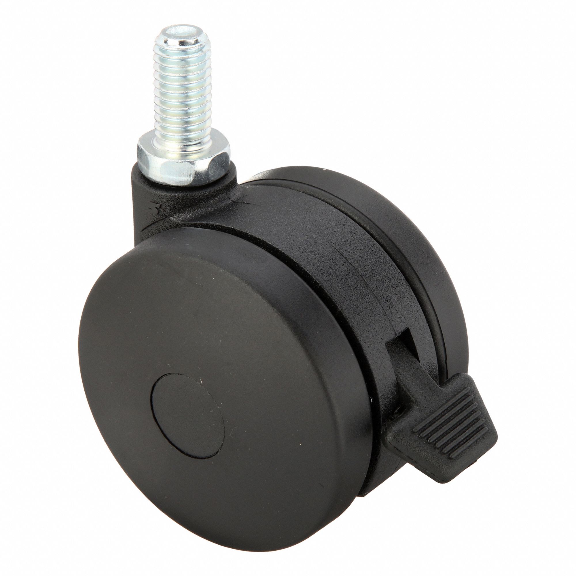 Stem Caster: Inch, Swivel, 3 in Wheel Dia., 7/16 in Wheel Wd, 3 1/4 in Mounting Ht