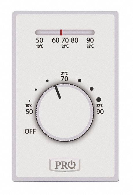 Line Volt NP Analog Tstat 1H White DPST