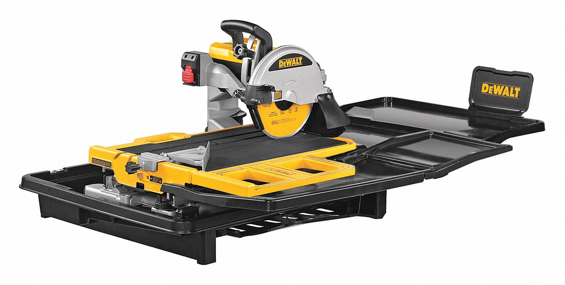 DEWALT General Purpose, Benchtop/Stand, Tile Saw, 10 in Blade Dia., Wet Cutting Type 60FG19